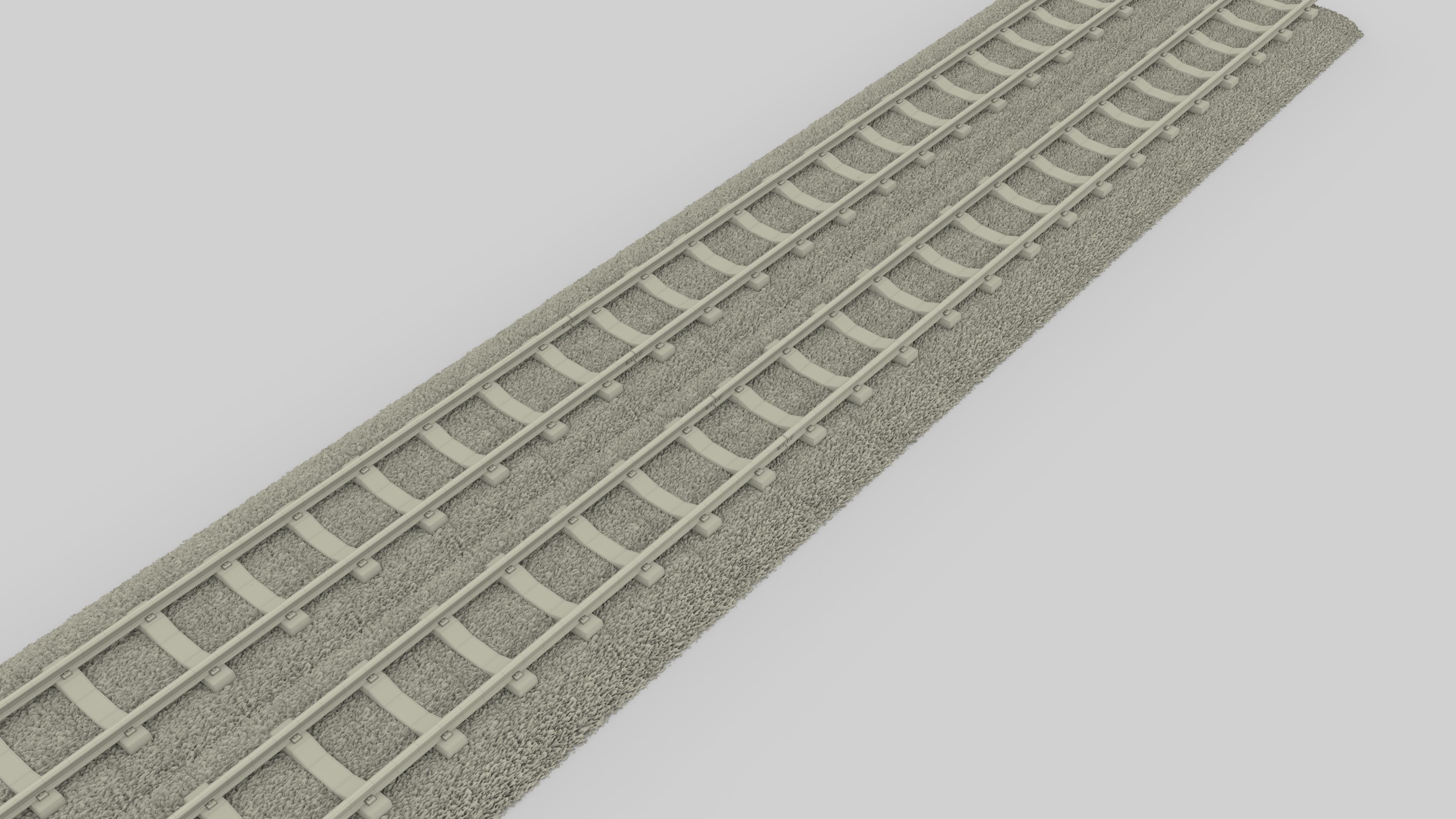 Train Track Double 3D model_9
