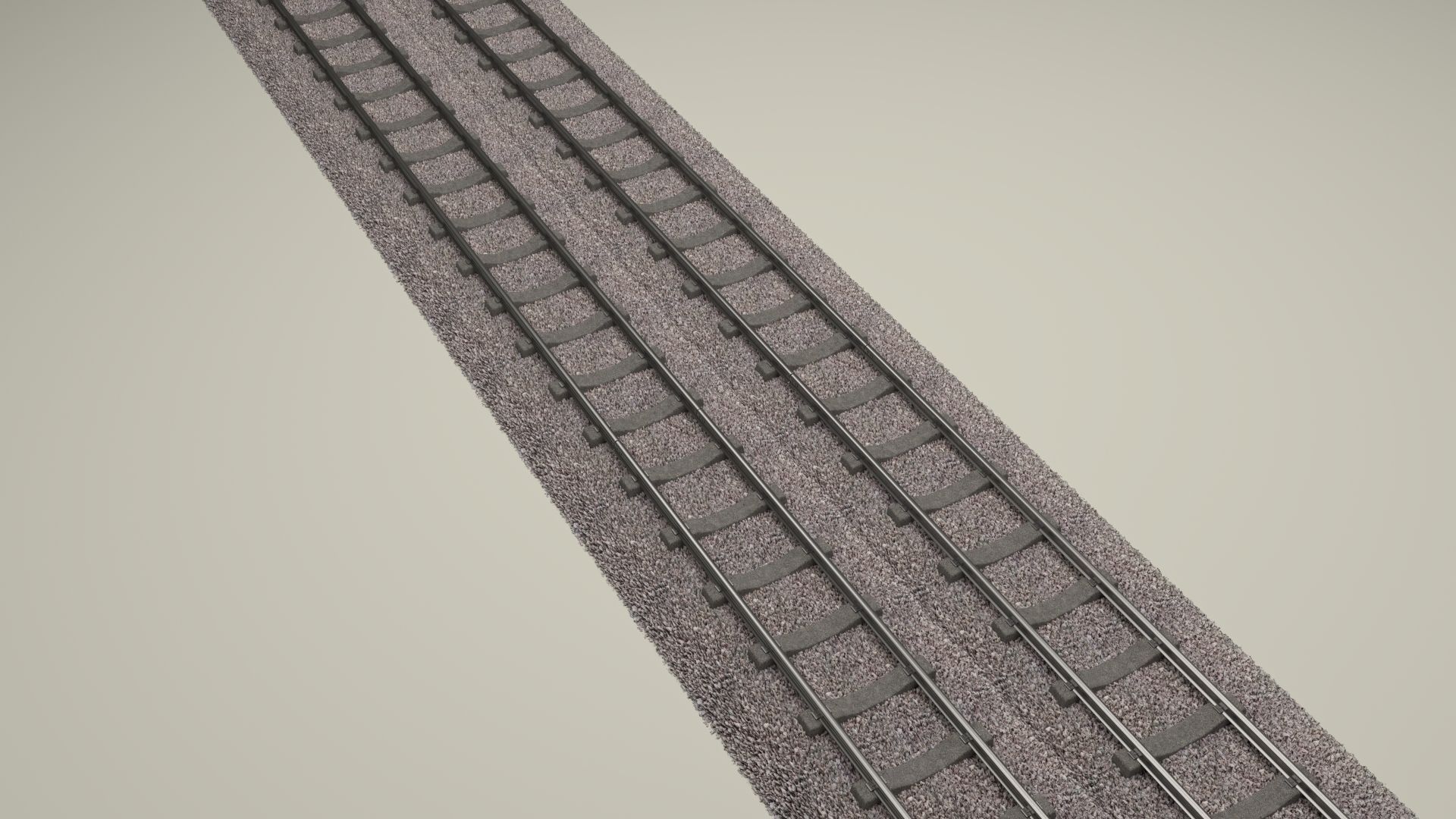Train Track Double 3D model_3