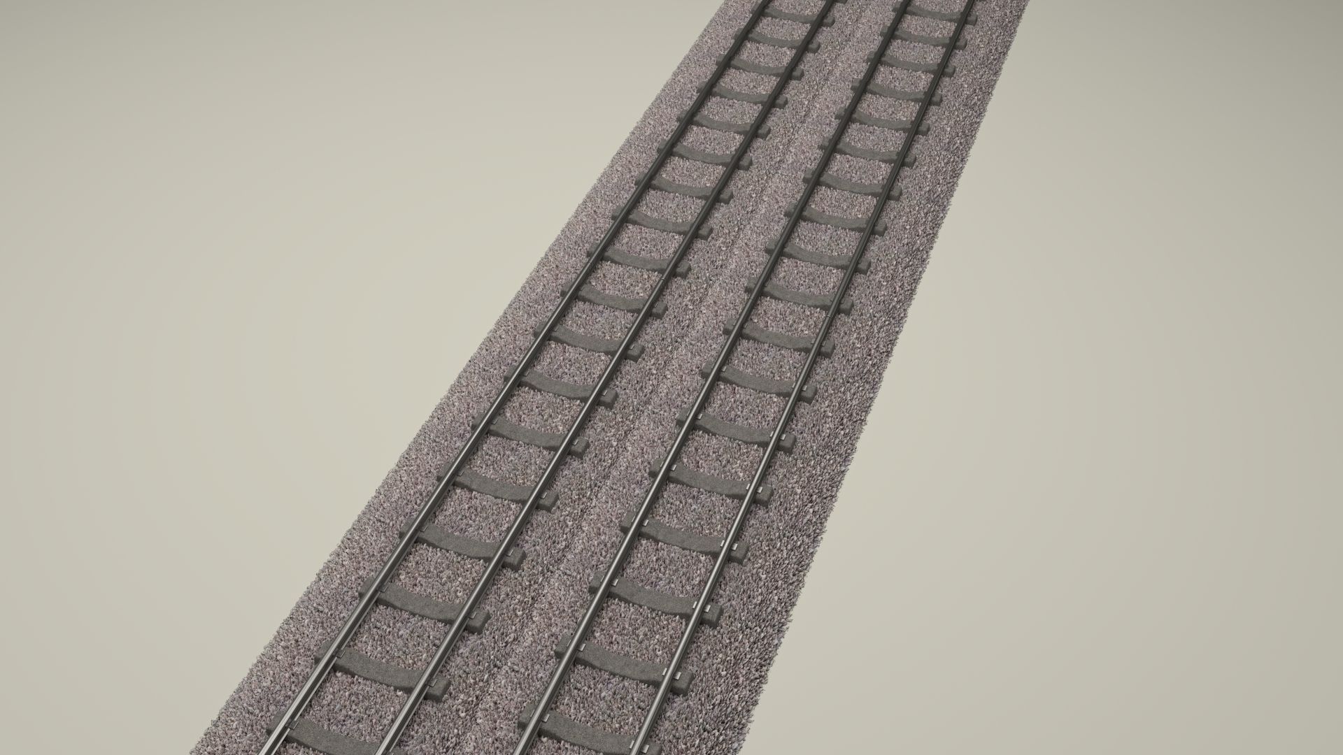 Train Track Double 3D model_5