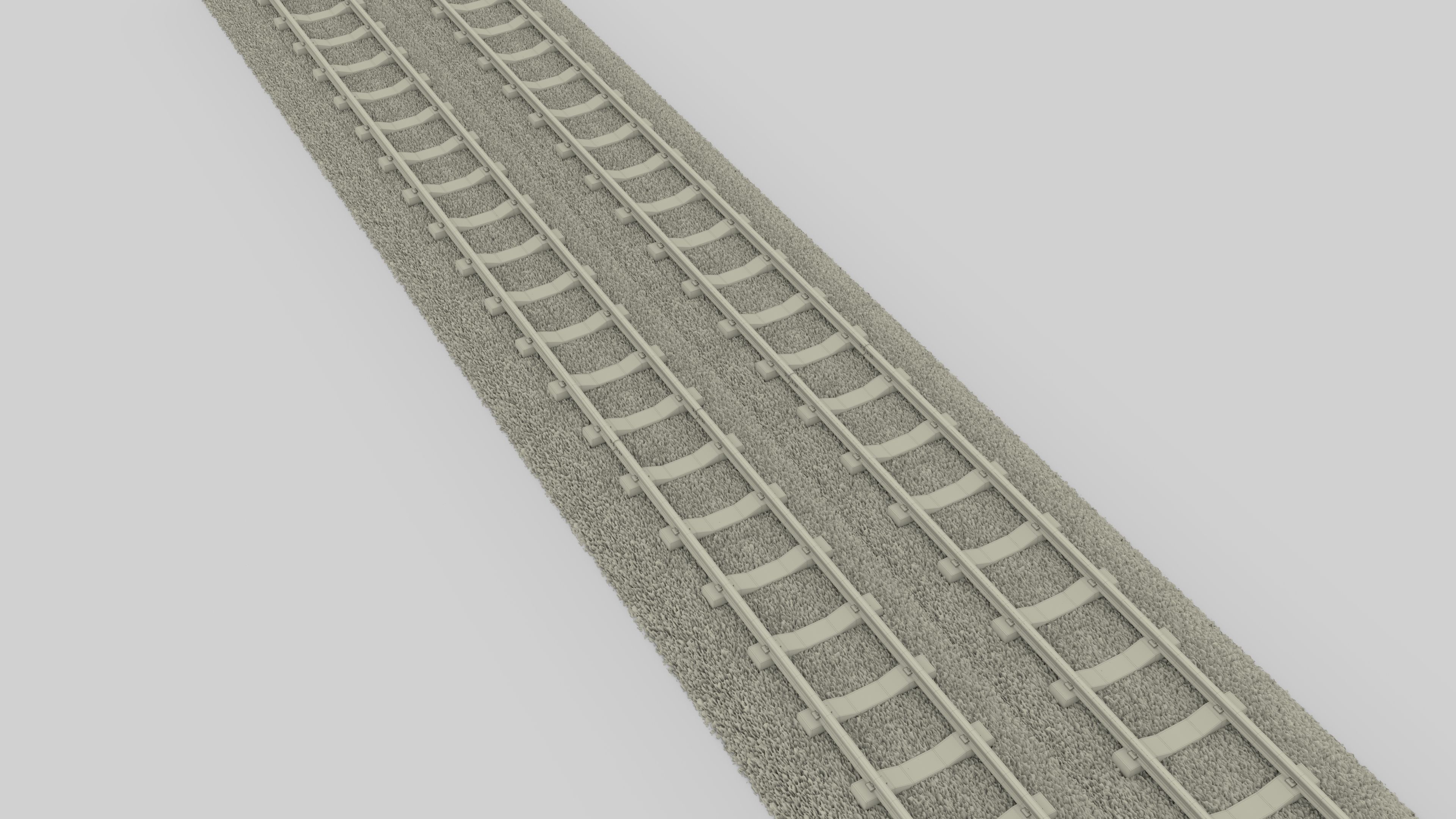 Train Track Double 3D model_8