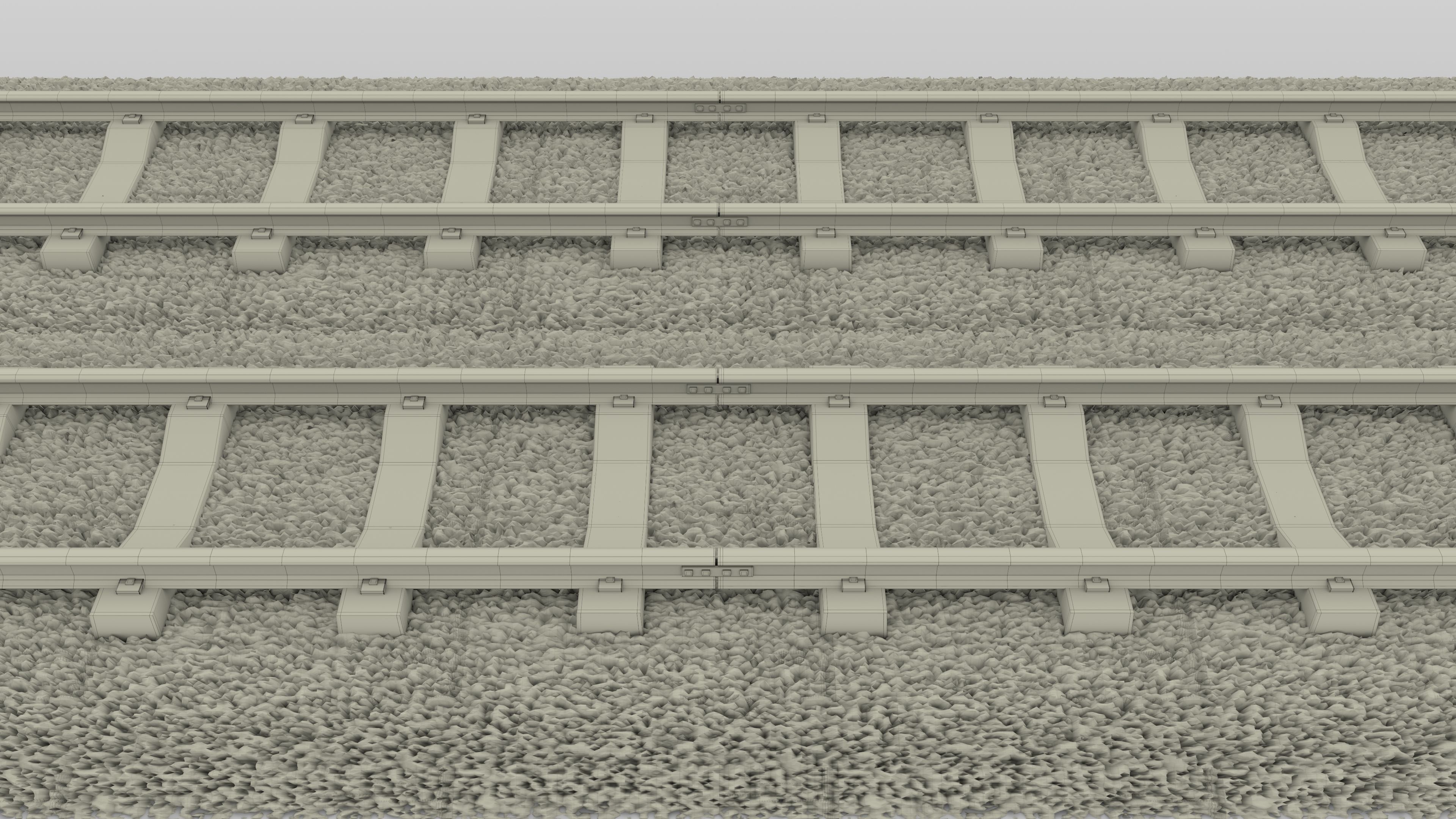 Train Track Double 3D model_7