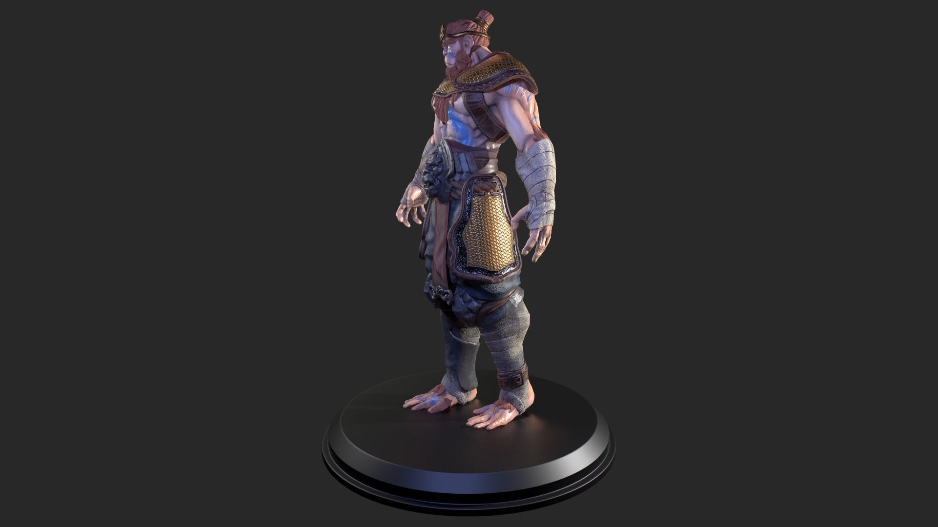 Monkey King game ready PBR character Low-poly 3D model_8