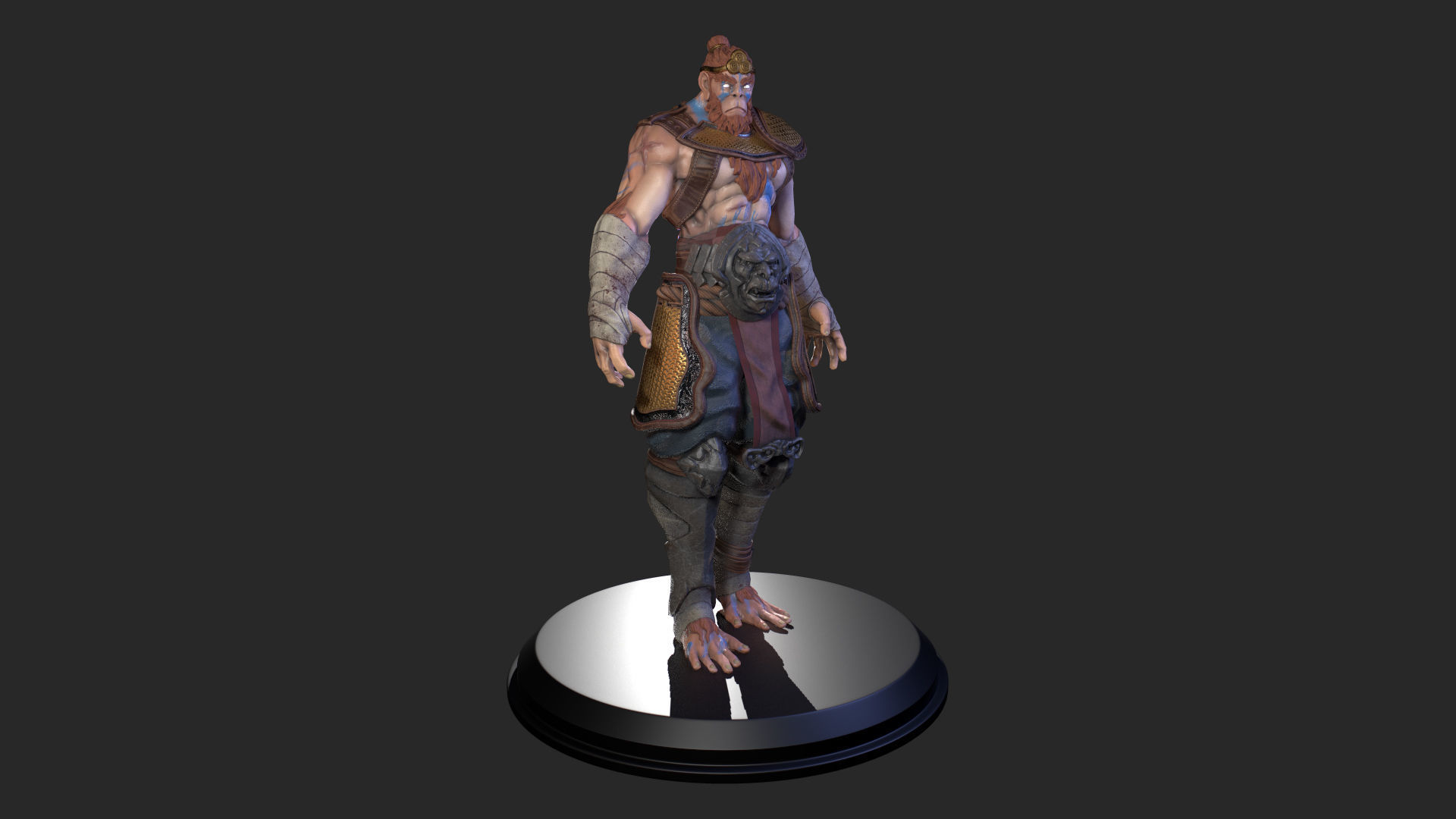 Monkey King game ready PBR character Low-poly 3D model_7