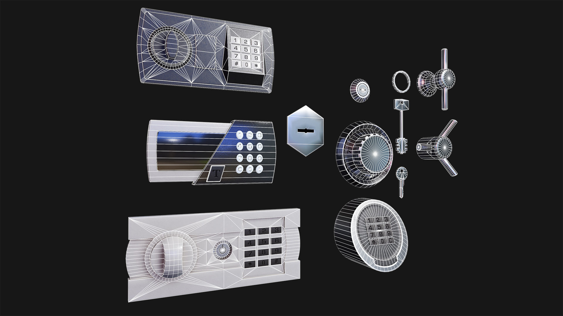 Safe Locks Low-poly 3D model_2
