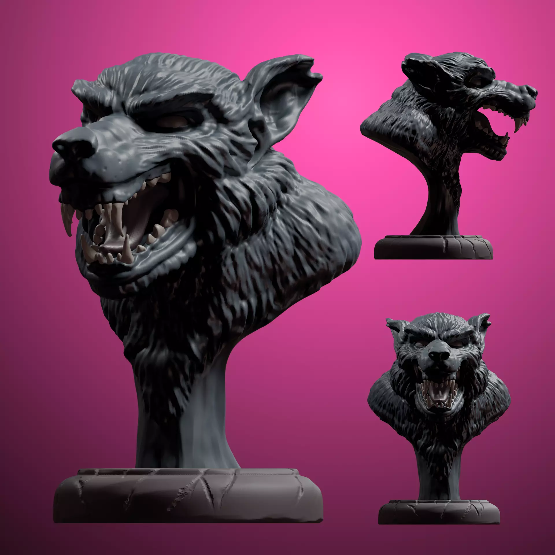 Werewolf bust Free 3D print model