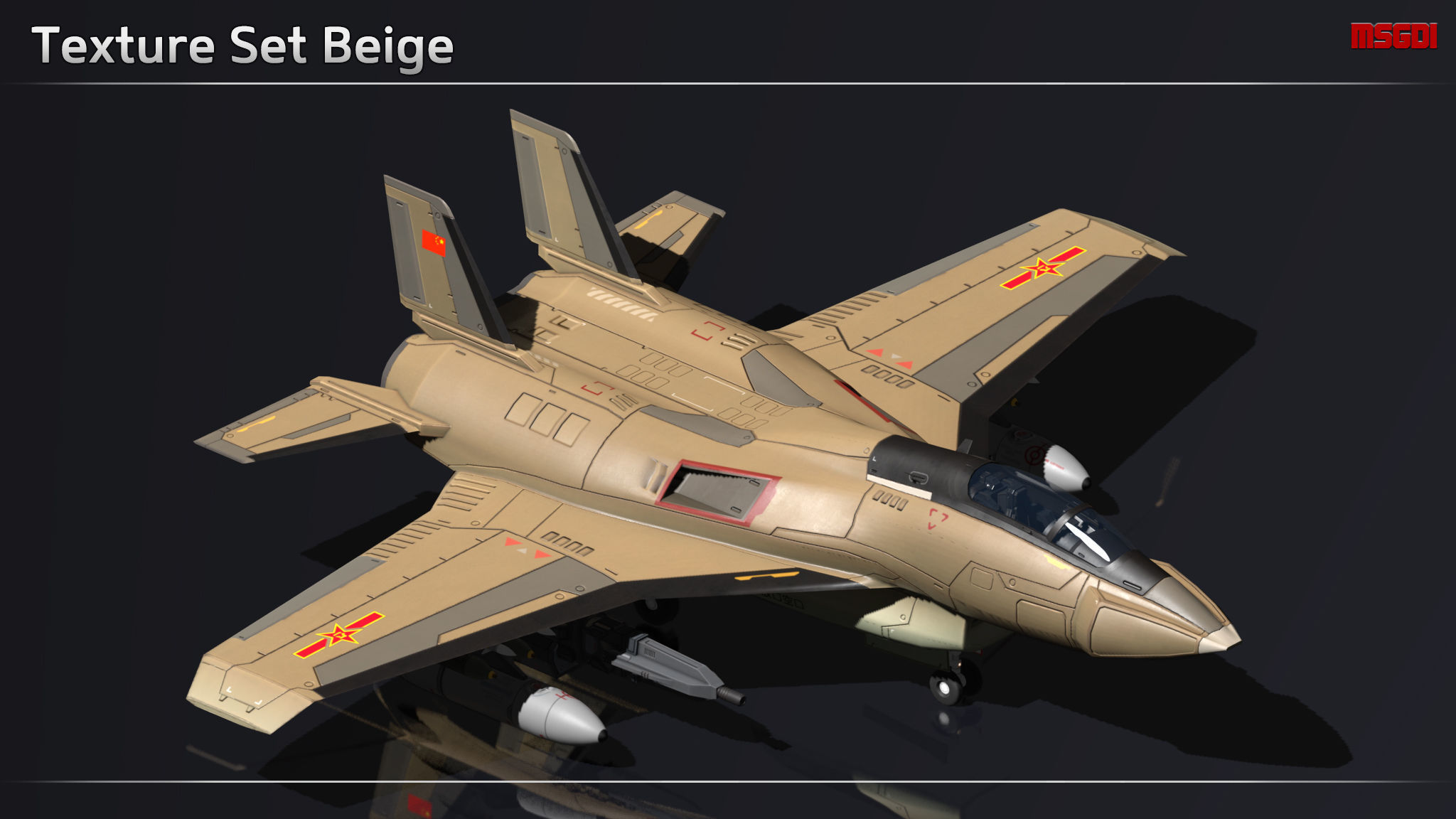Scifi Fighter DG25 Low-poly 3D model_10