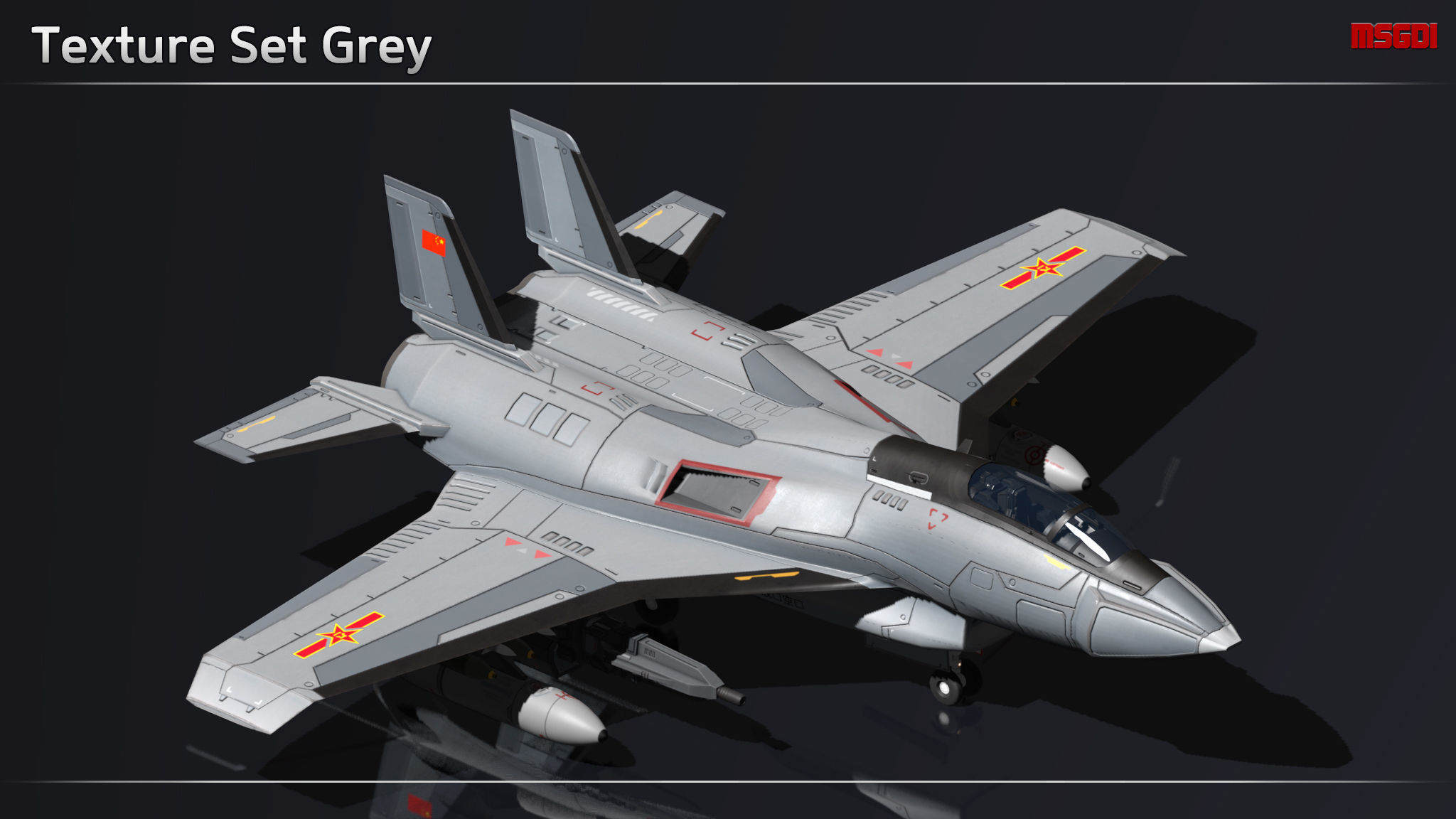 Scifi Fighter DG25 Low-poly 3D model_13