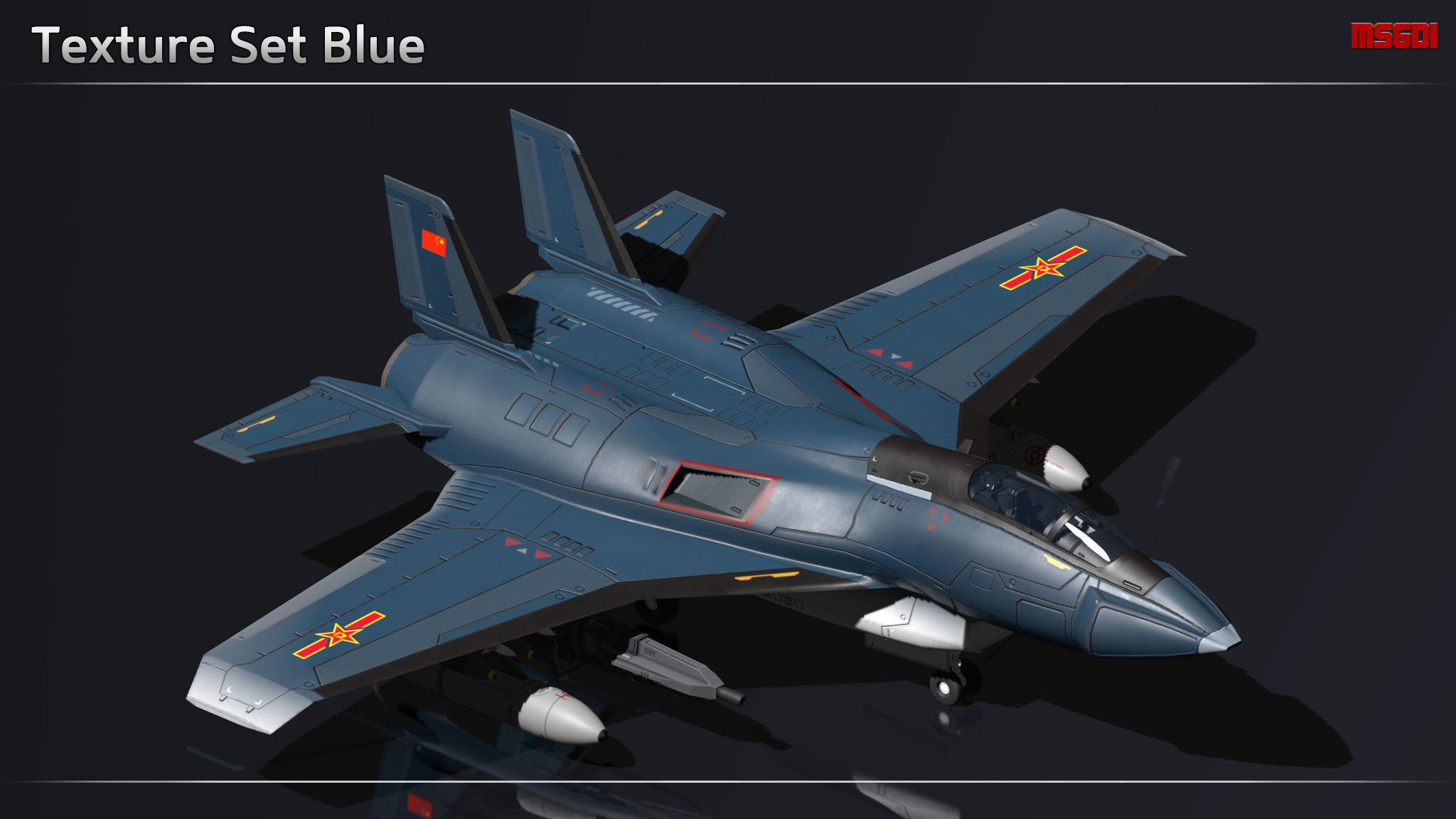 Scifi Fighter DG25 Low-poly 3D model_11