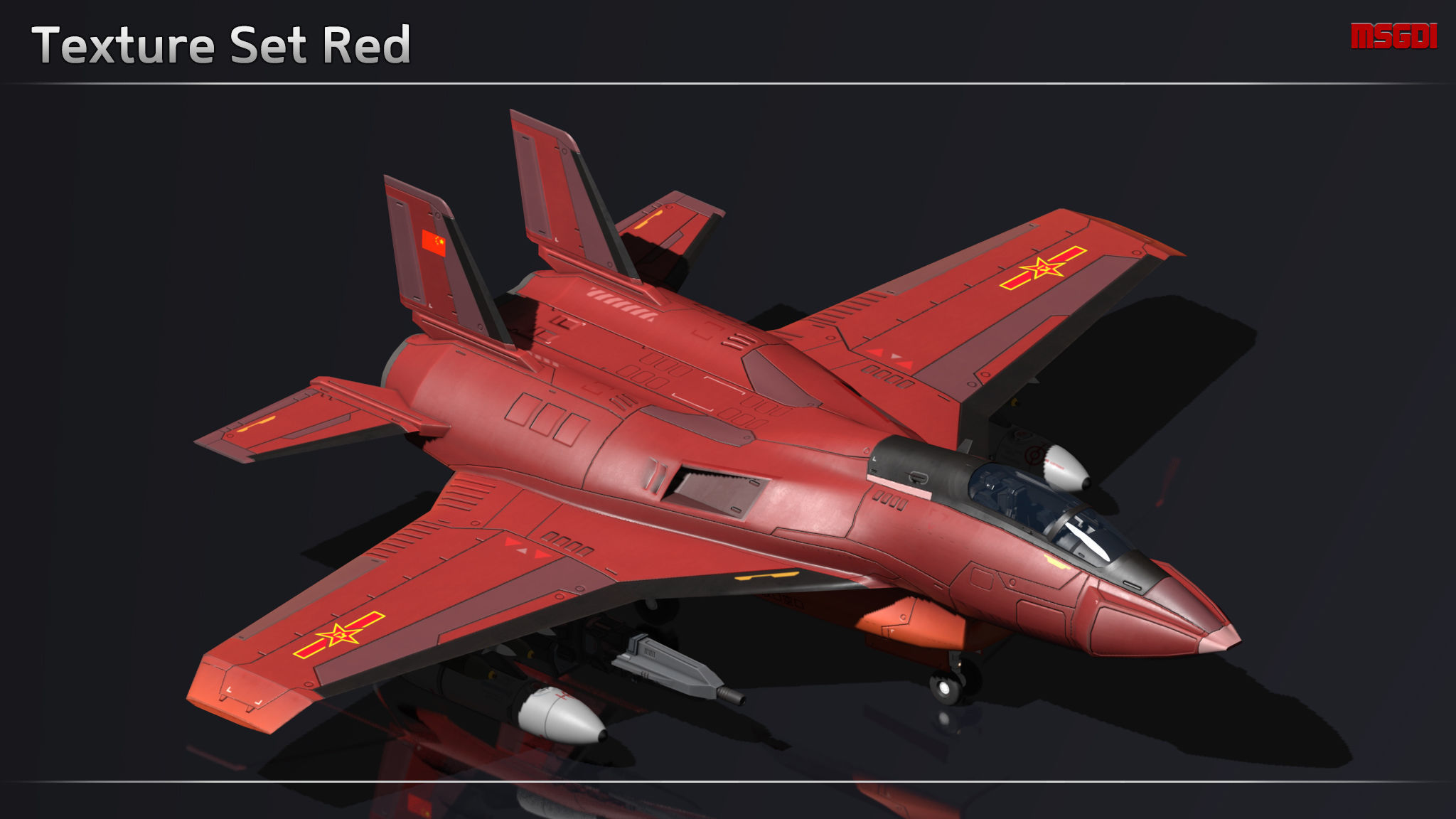 Scifi Fighter DG25 Low-poly 3D model_14