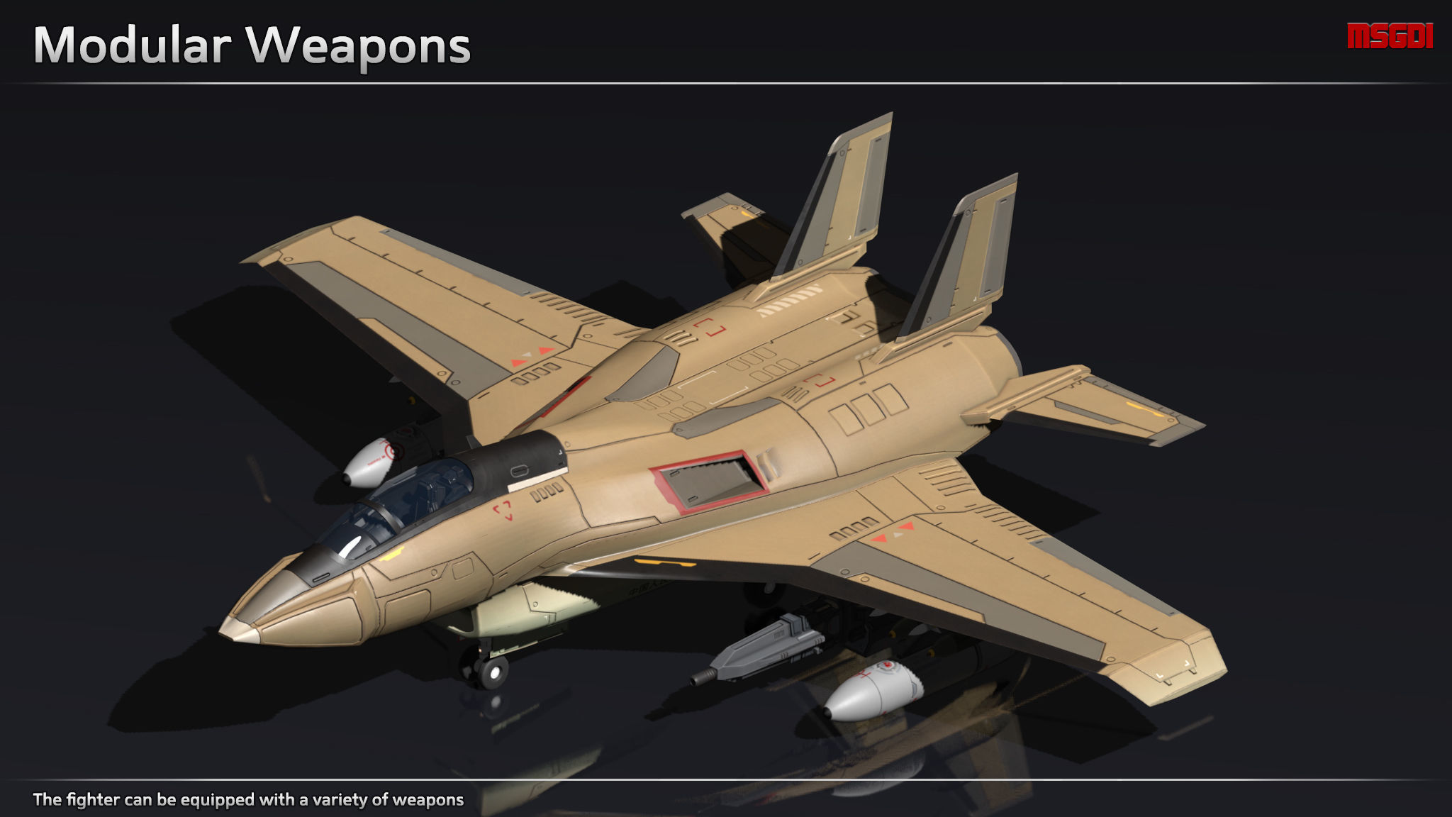 Scifi Fighter DG25 Low-poly 3D model_4