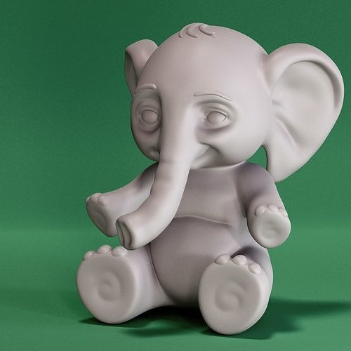 Cute Elephant Free 3D print model
