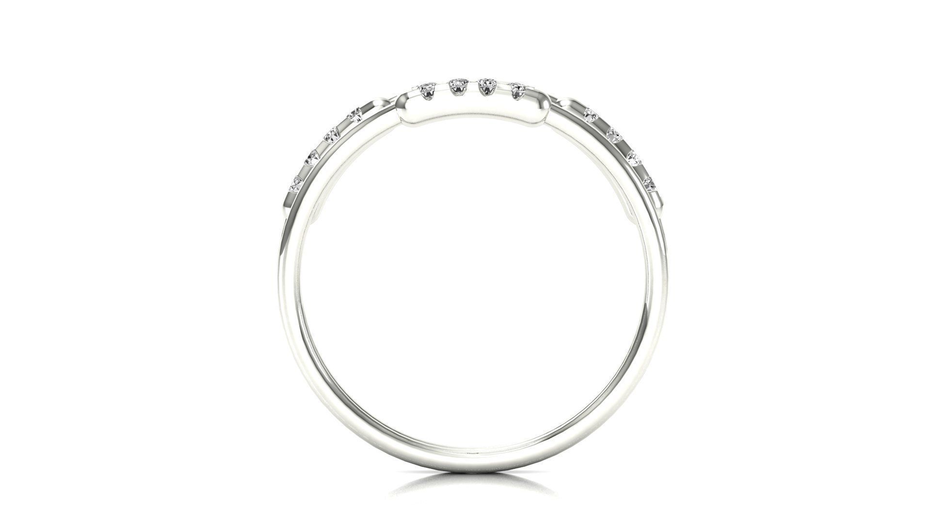 Ring-94 rose gold ring with two rows of diamonds 3D print model_8