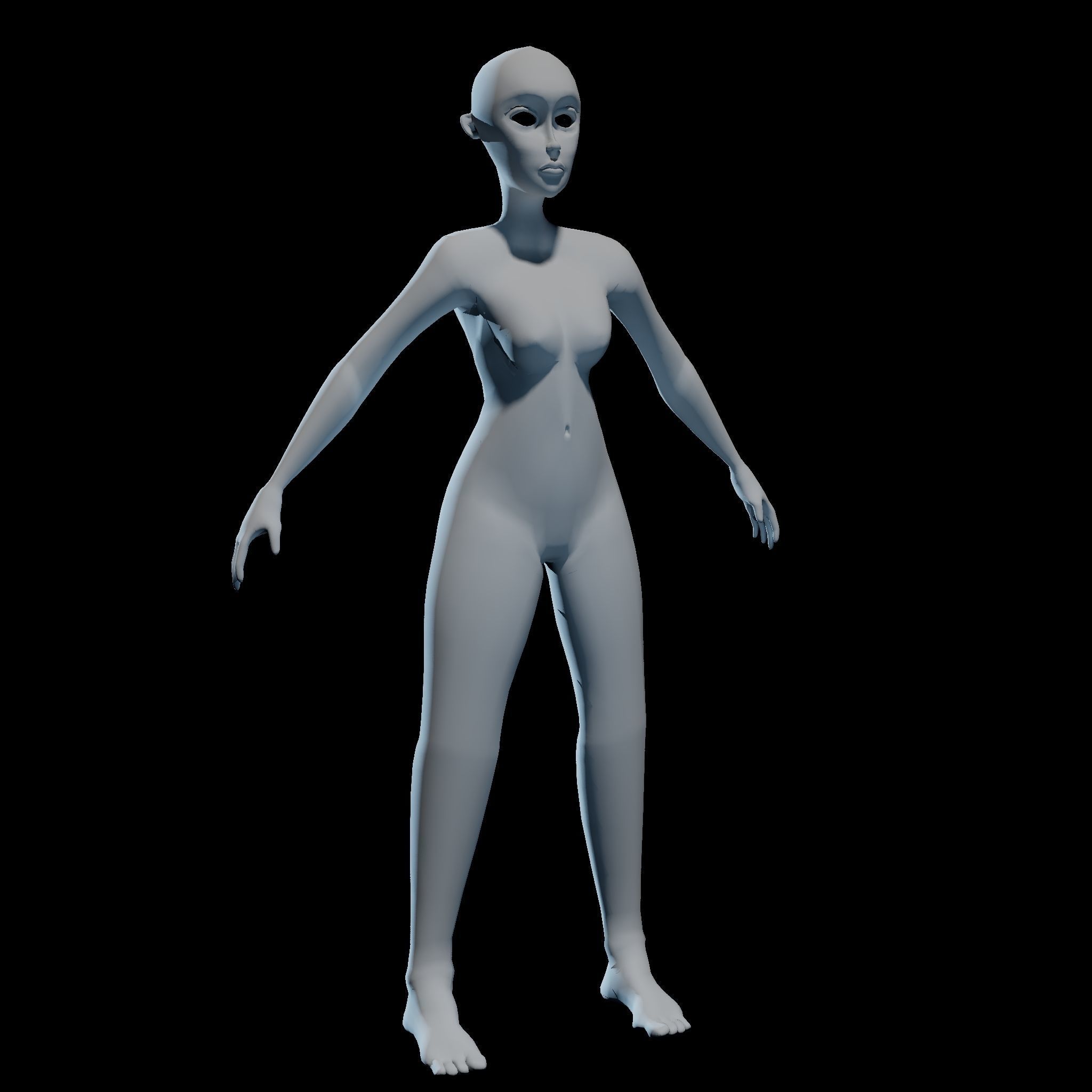 Blank Adult Female - Character Model 3D model_1