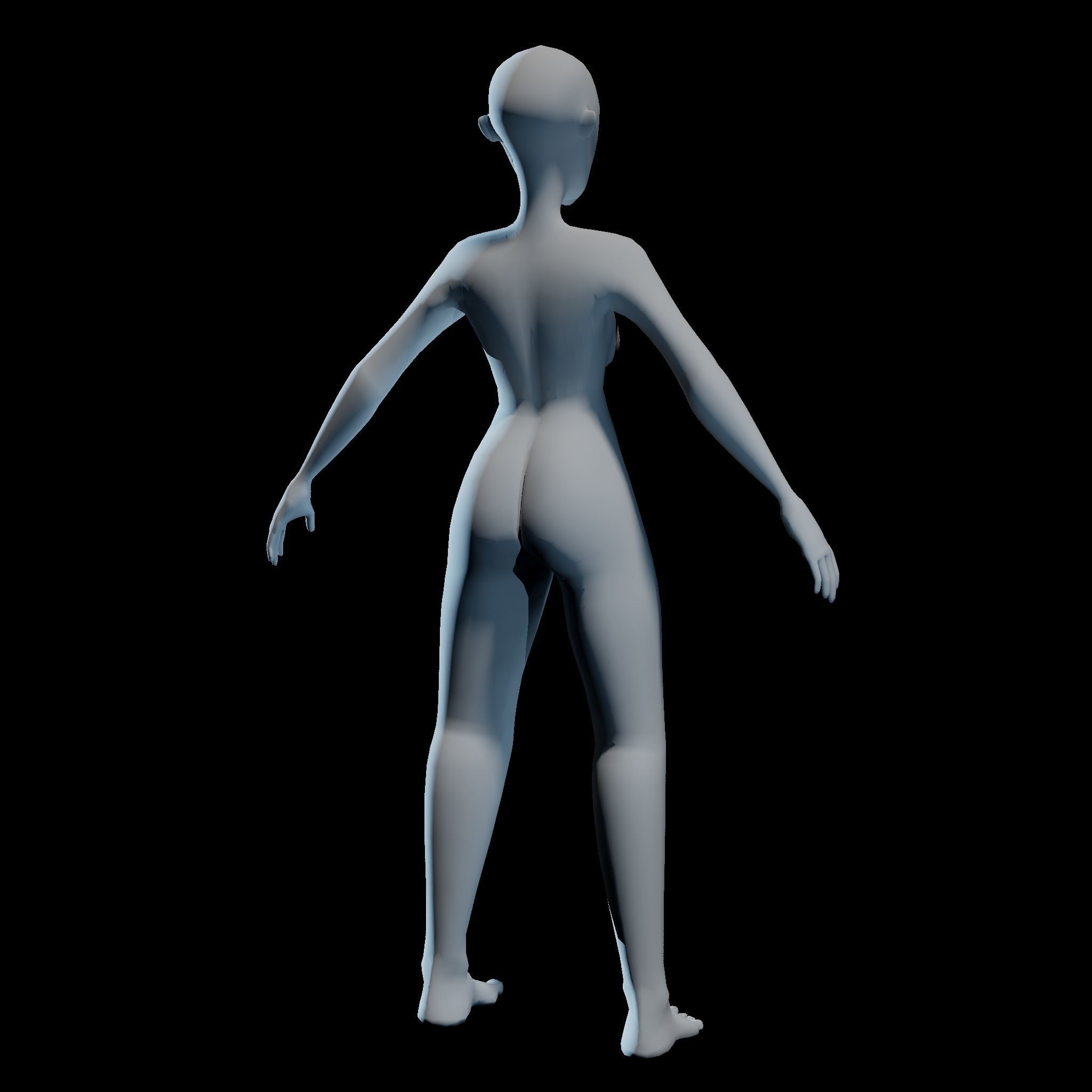 Blank Adult Female - Character Model 3D model_3