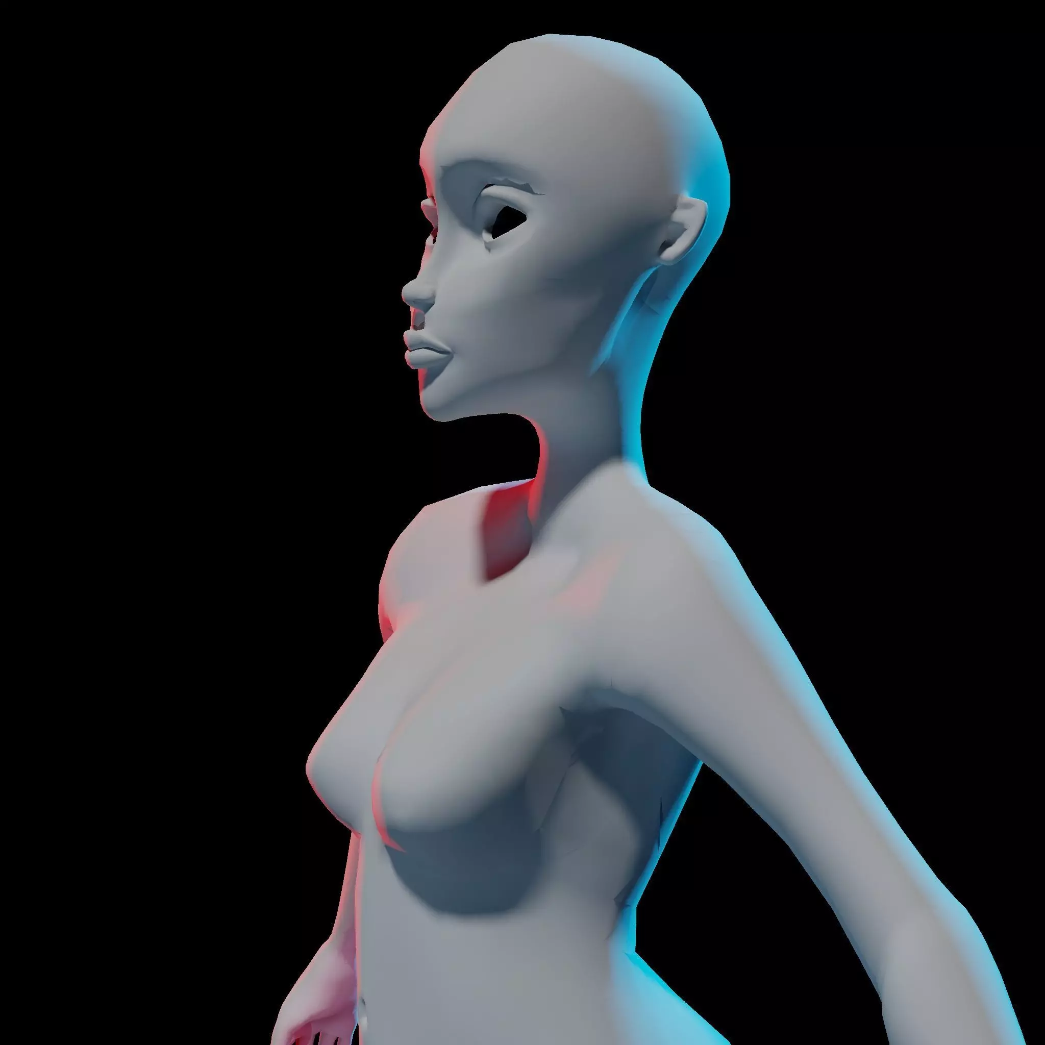 Blank Adult Female - Character Model 3D model_0