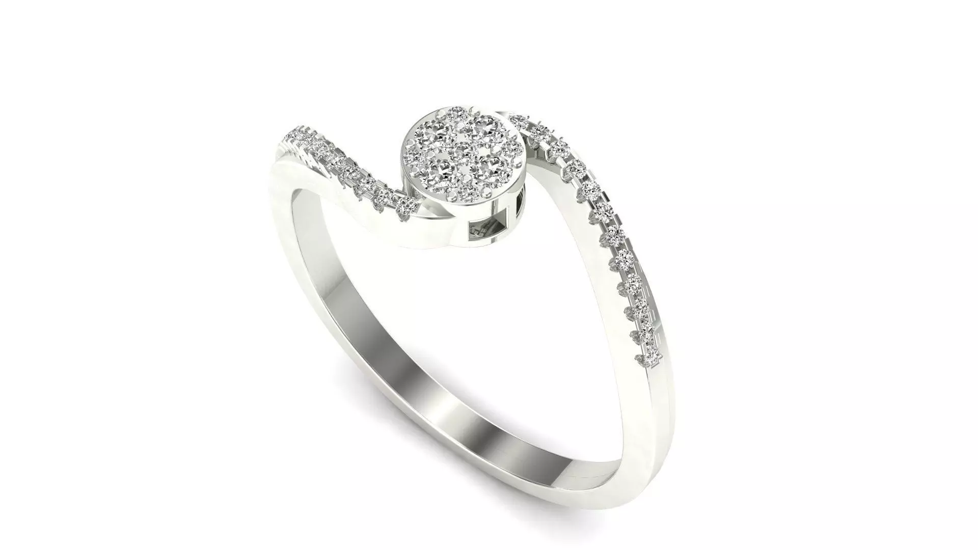 Ring-83 diamond ring in rose gold 3D print model_0