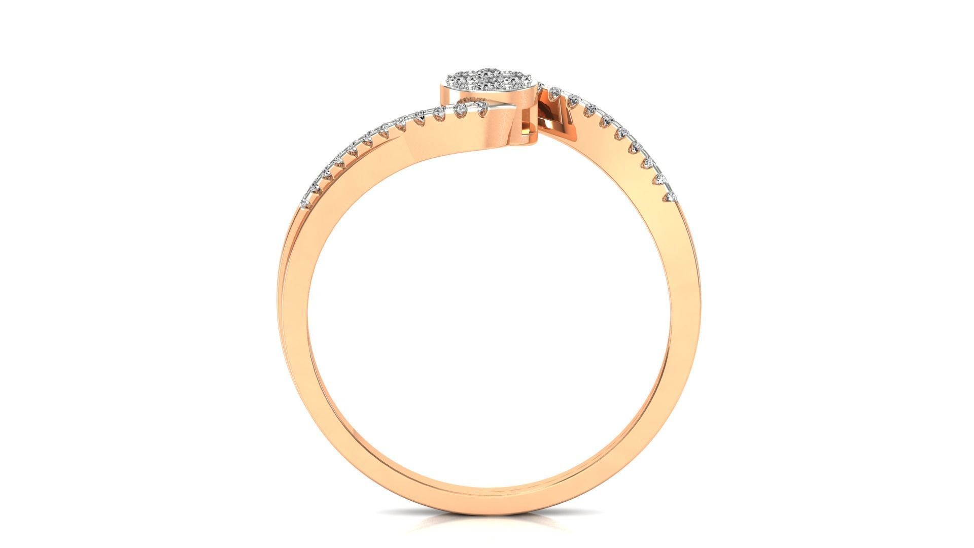 Ring-83 diamond ring in rose gold 3D print model_7