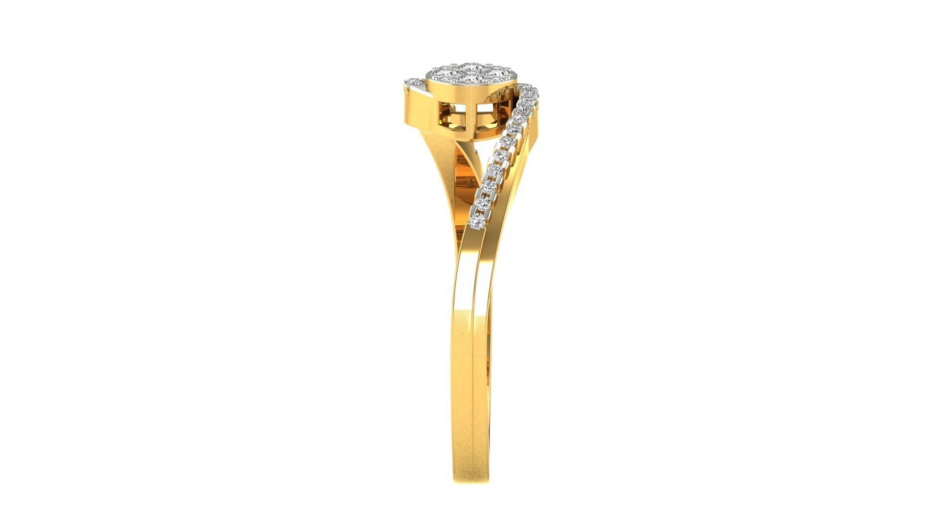 Ring-83 diamond ring in rose gold 3D print model_17