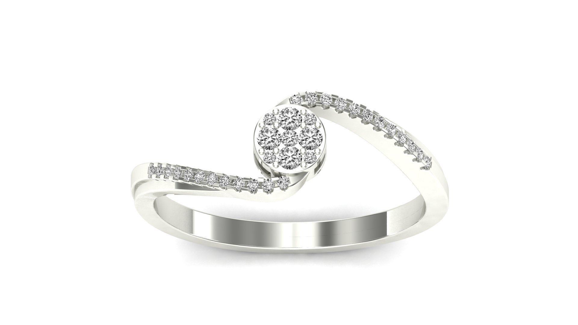 Ring-83 diamond ring in rose gold 3D print model_20