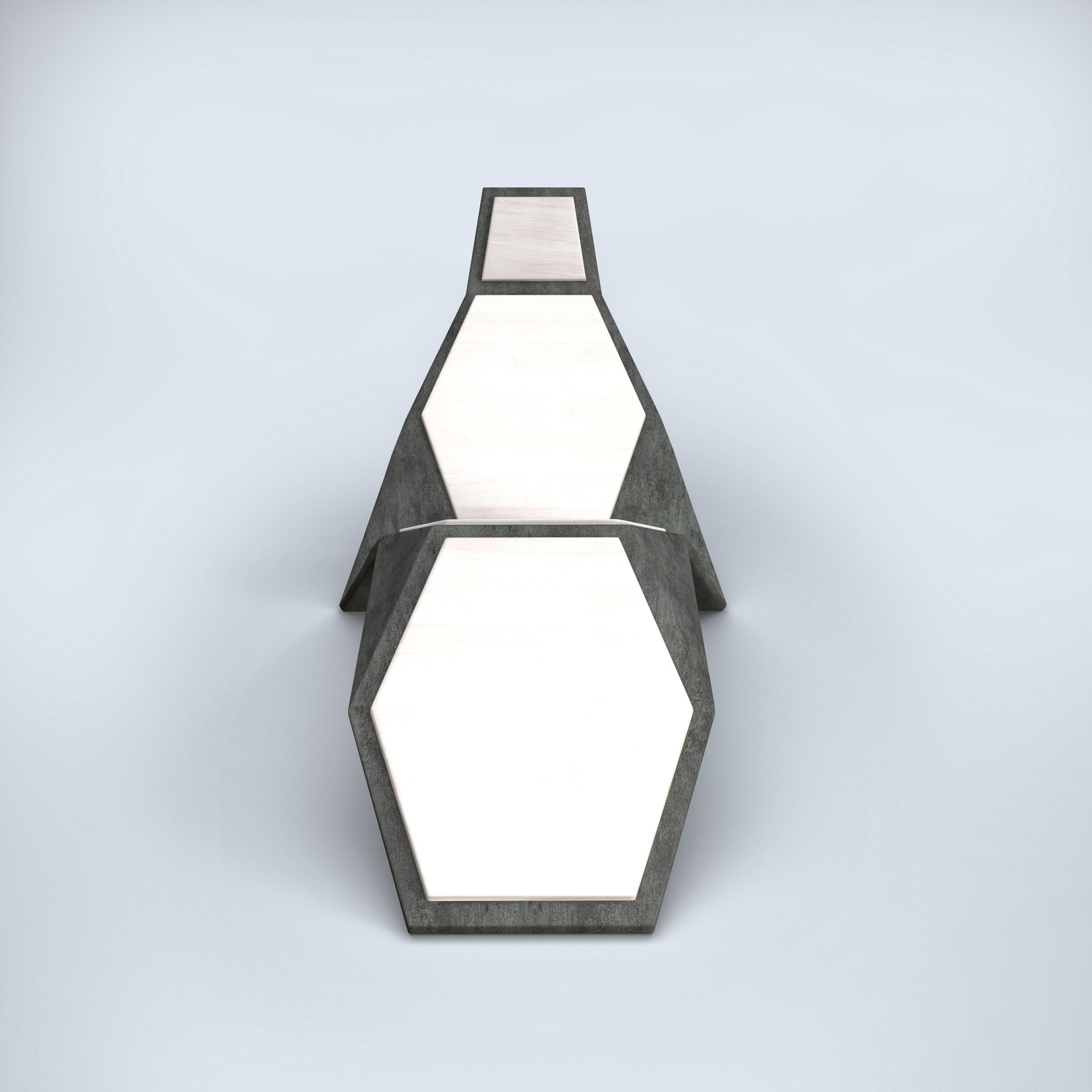 Modern Sunbed Low-poly 3D model_1
