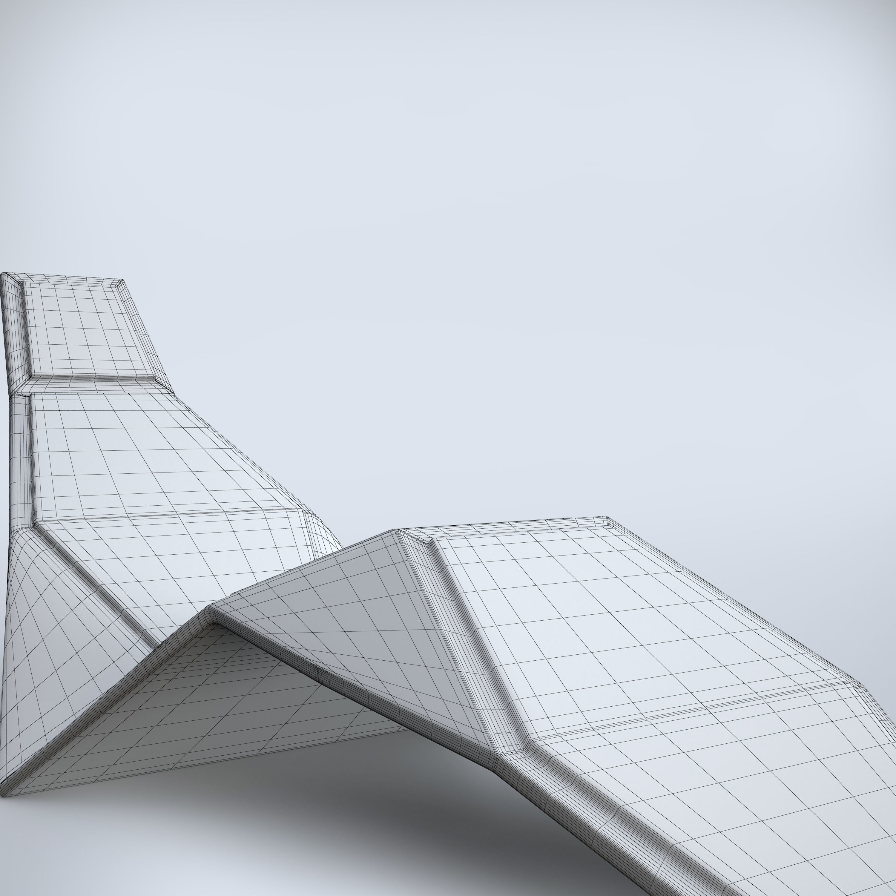 Modern Sunbed Low-poly 3D model_6