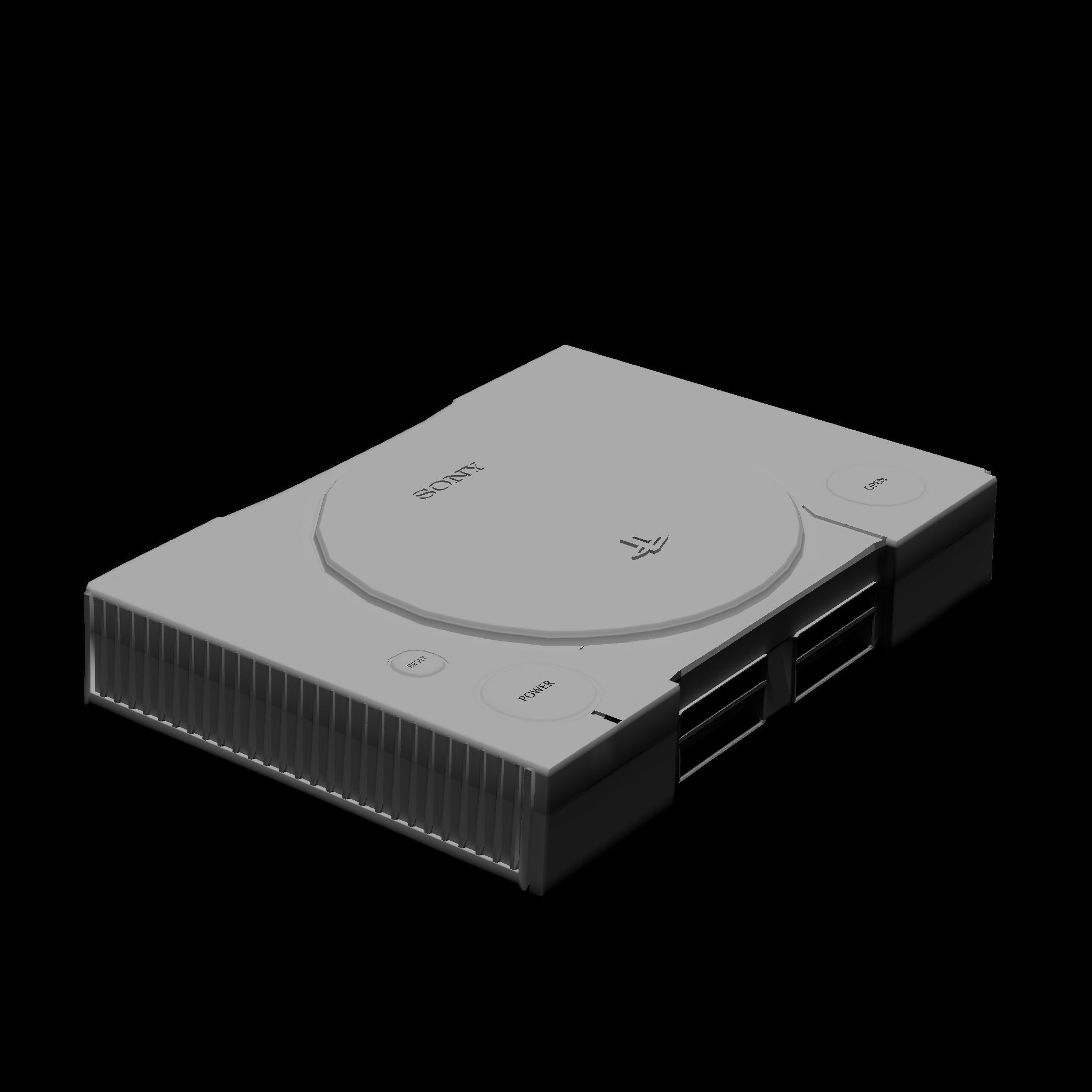 PlayStation 1 Low Poly console Low-poly 3D model_5