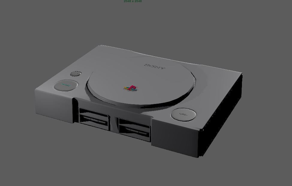 PlayStation 1 Low Poly console Low-poly 3D model_1