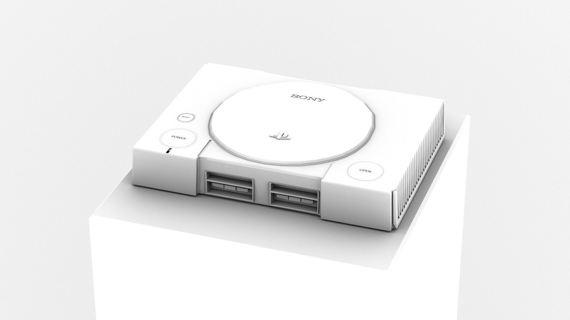 PlayStation 1 Low Poly console Low-poly 3D model_2