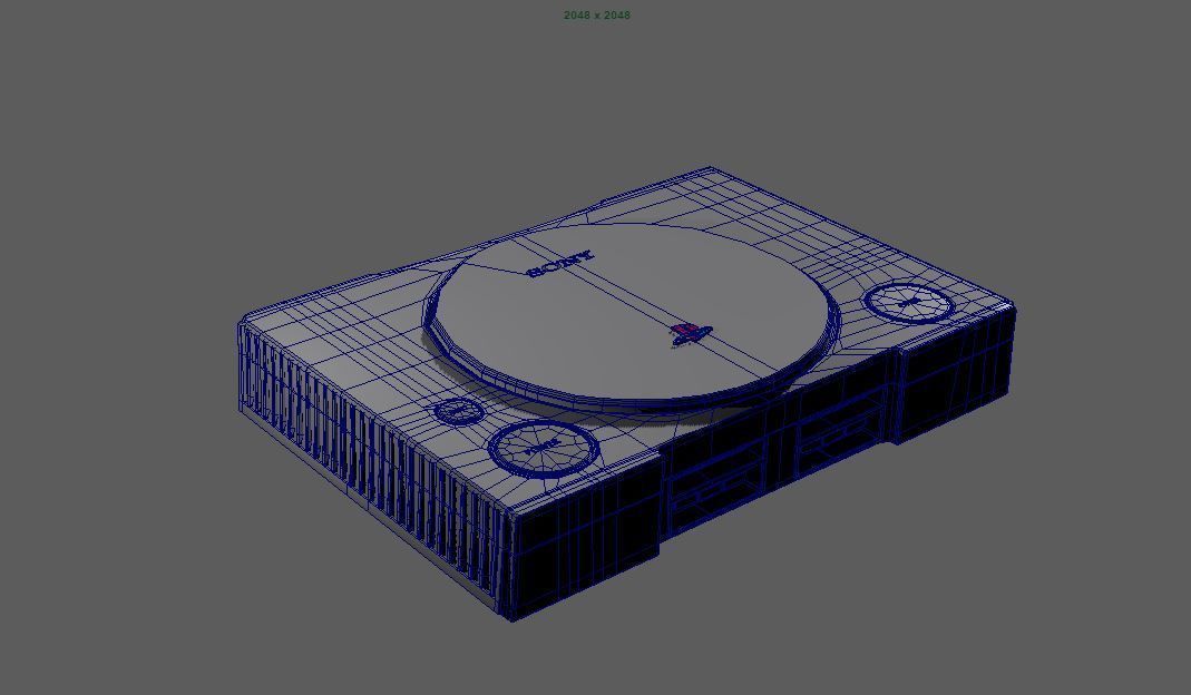 PlayStation 1 Low Poly console Low-poly 3D model_4