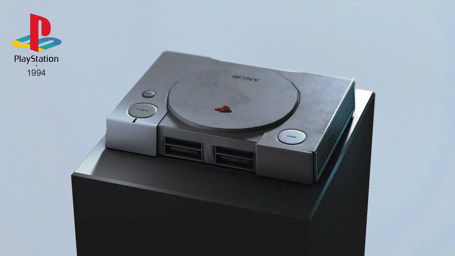 PlayStation 1 Low Poly console Low-poly 3D model_0