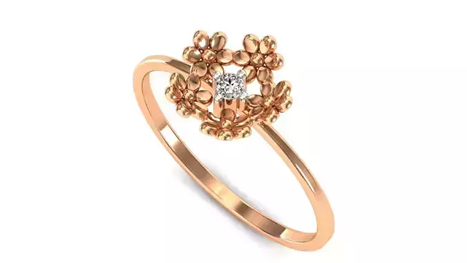 Ring-121 silver flower shaped ring 3D print model