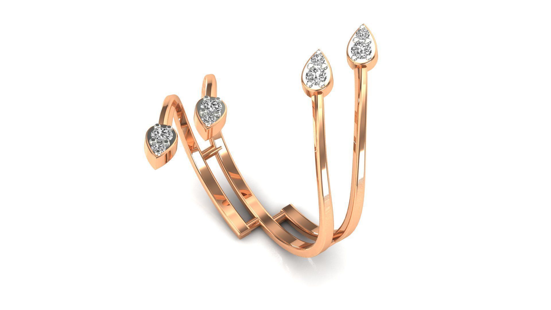 Ring-120 arrow diamond bangle 3D print model_1