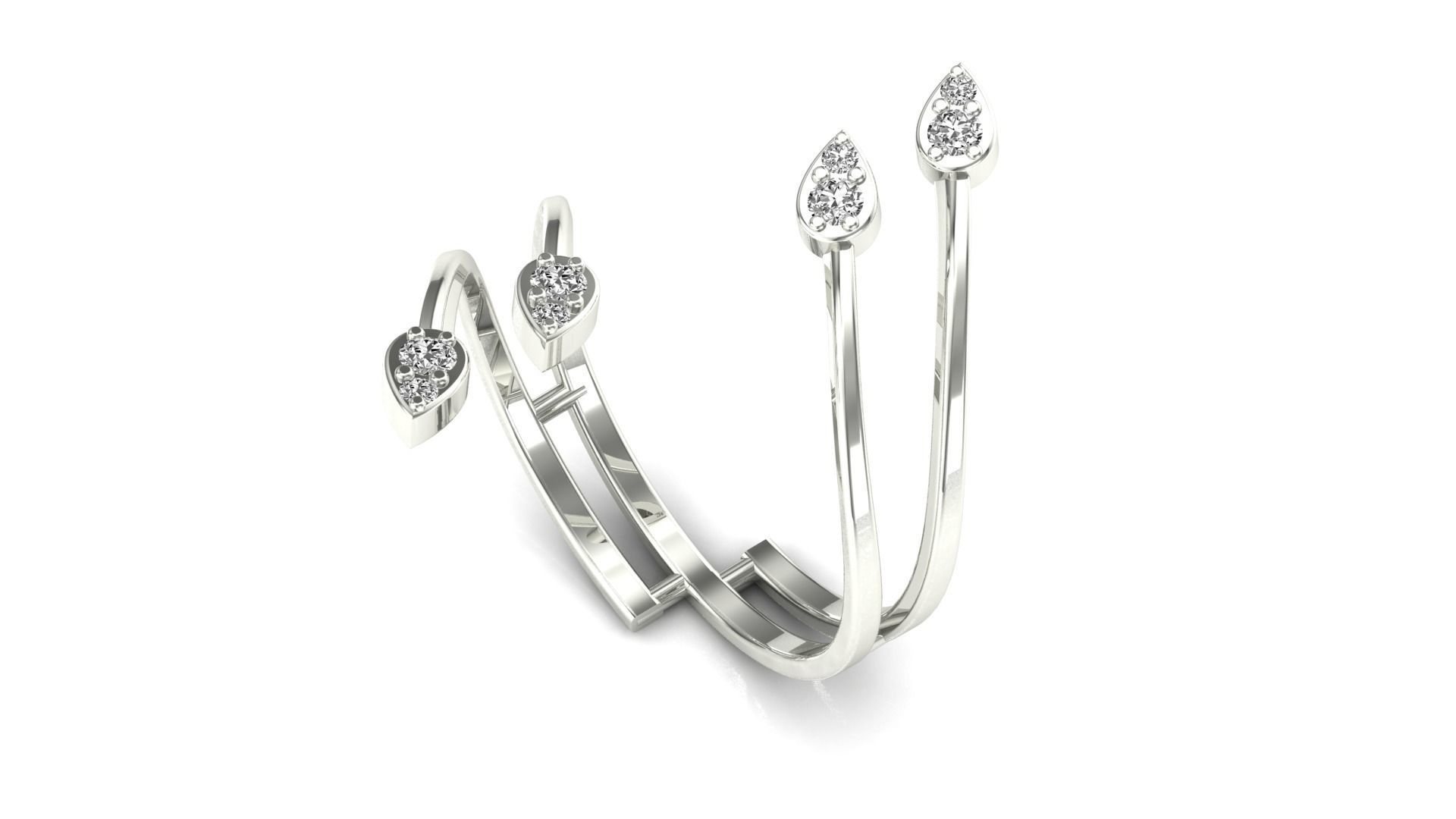 Ring-120 arrow diamond bangle 3D print model_3