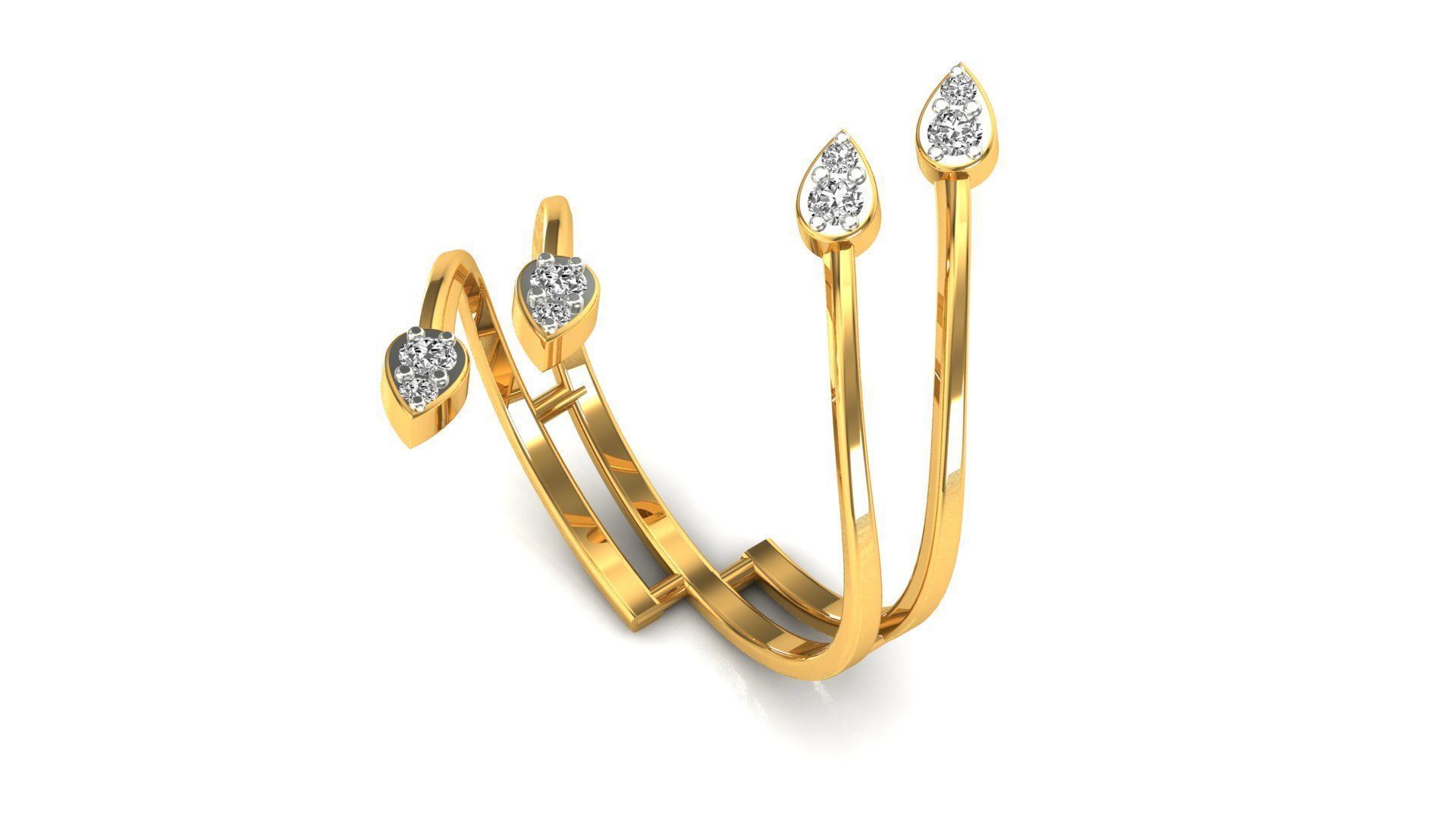 Ring-120 arrow diamond bangle 3D print model_4