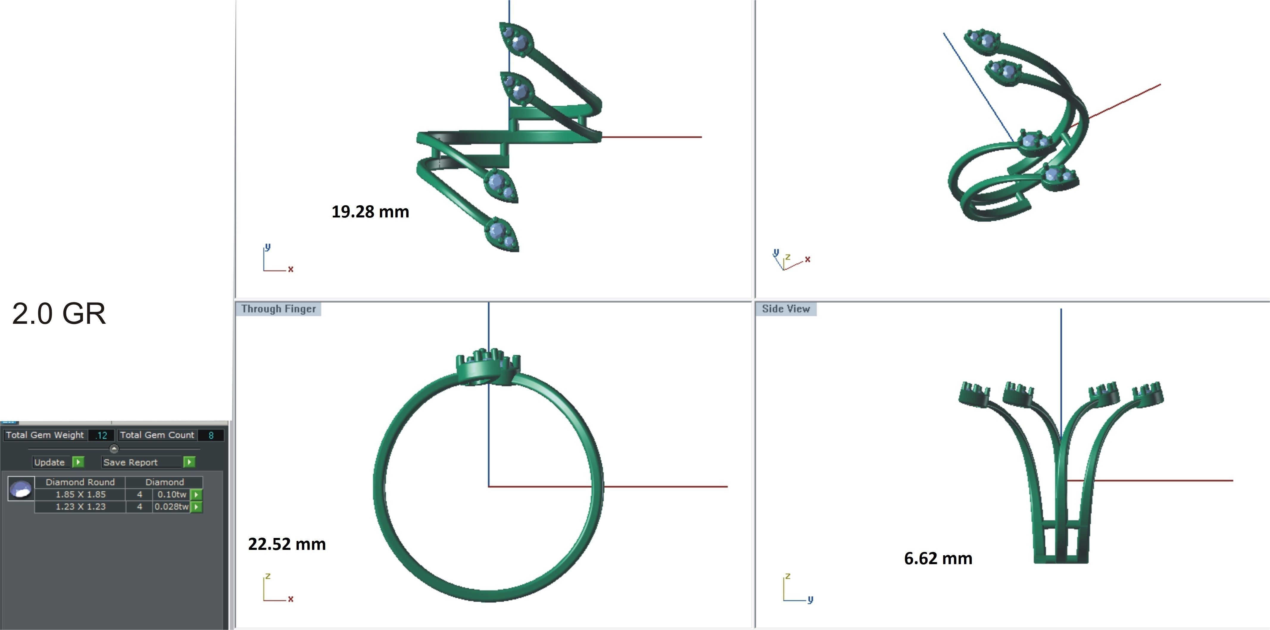 Ring-120 arrow diamond bangle 3D print model_24