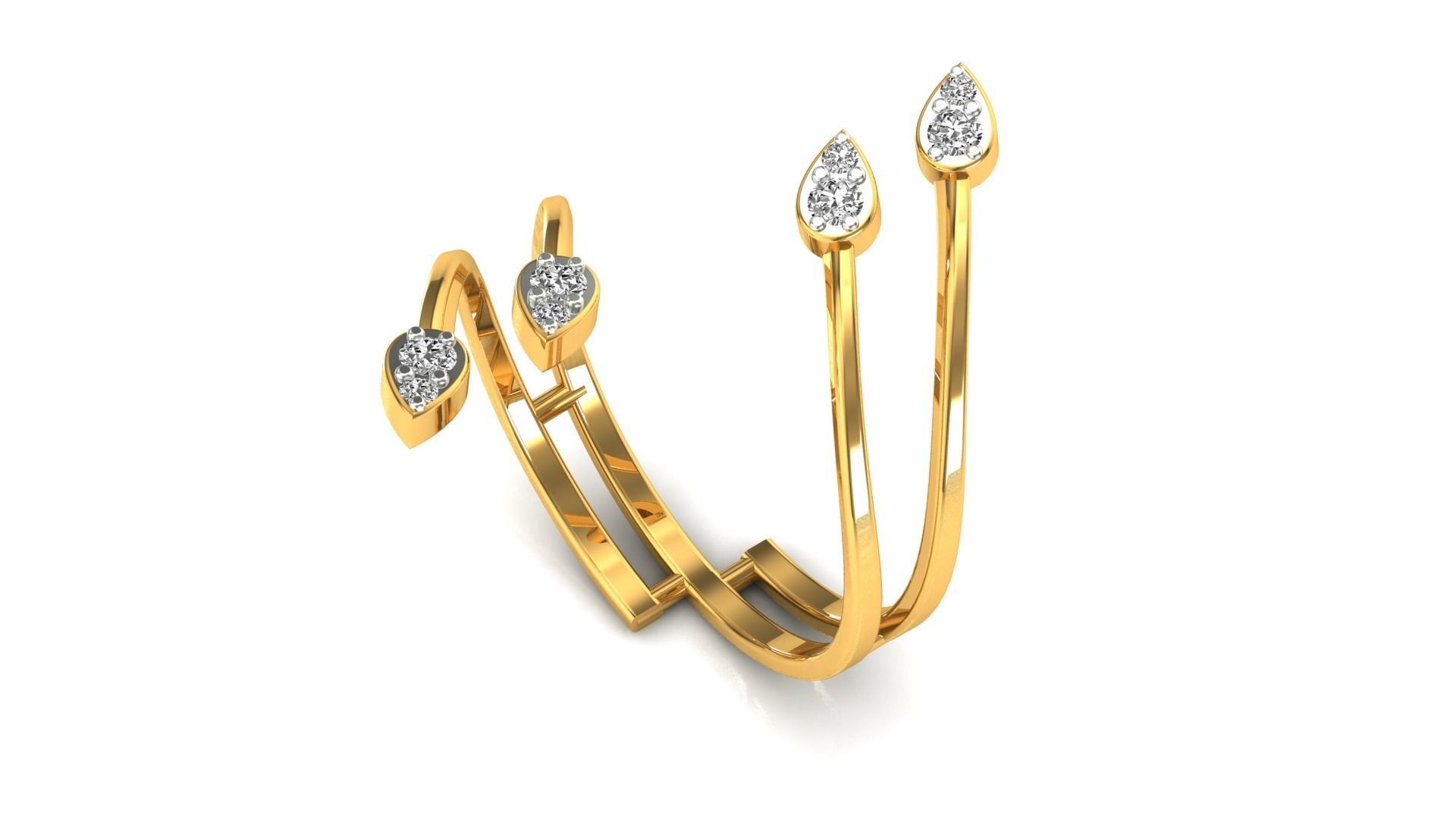 Ring-120 arrow diamond bangle 3D print model_5