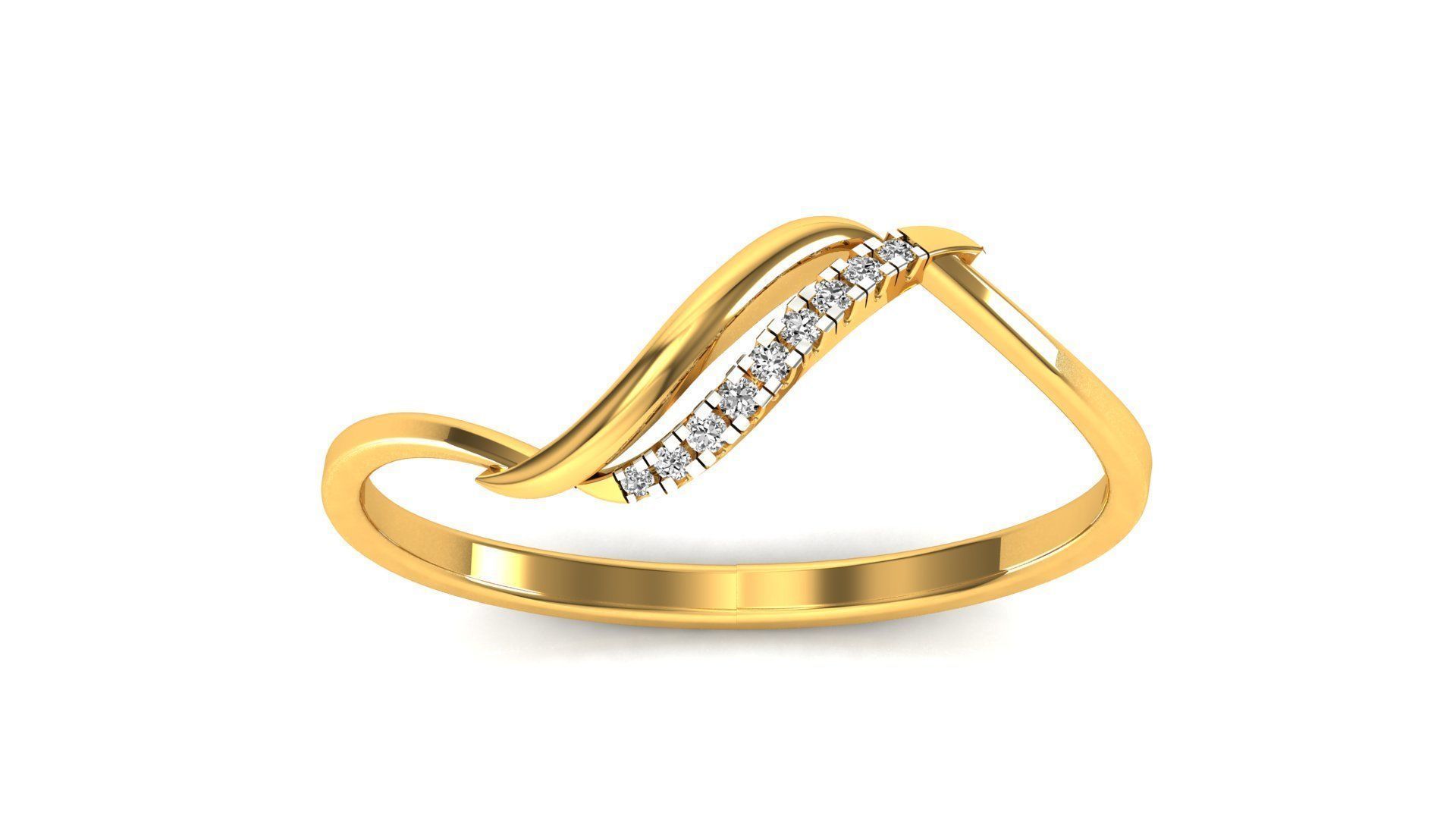 Ring-119 diamond ring in rose gold 3D print model_22