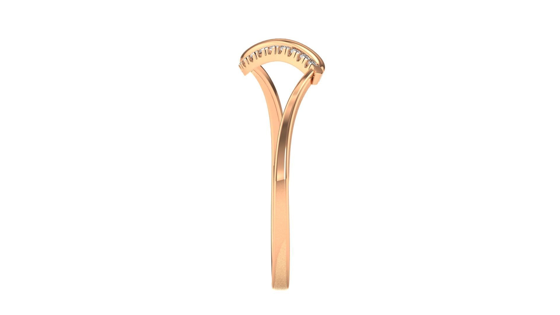 Ring-119 diamond ring in rose gold 3D print model_13