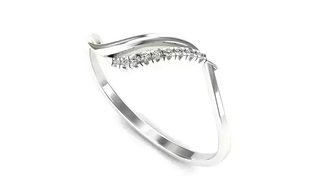 Ring-119 diamond ring in rose gold 3D print model