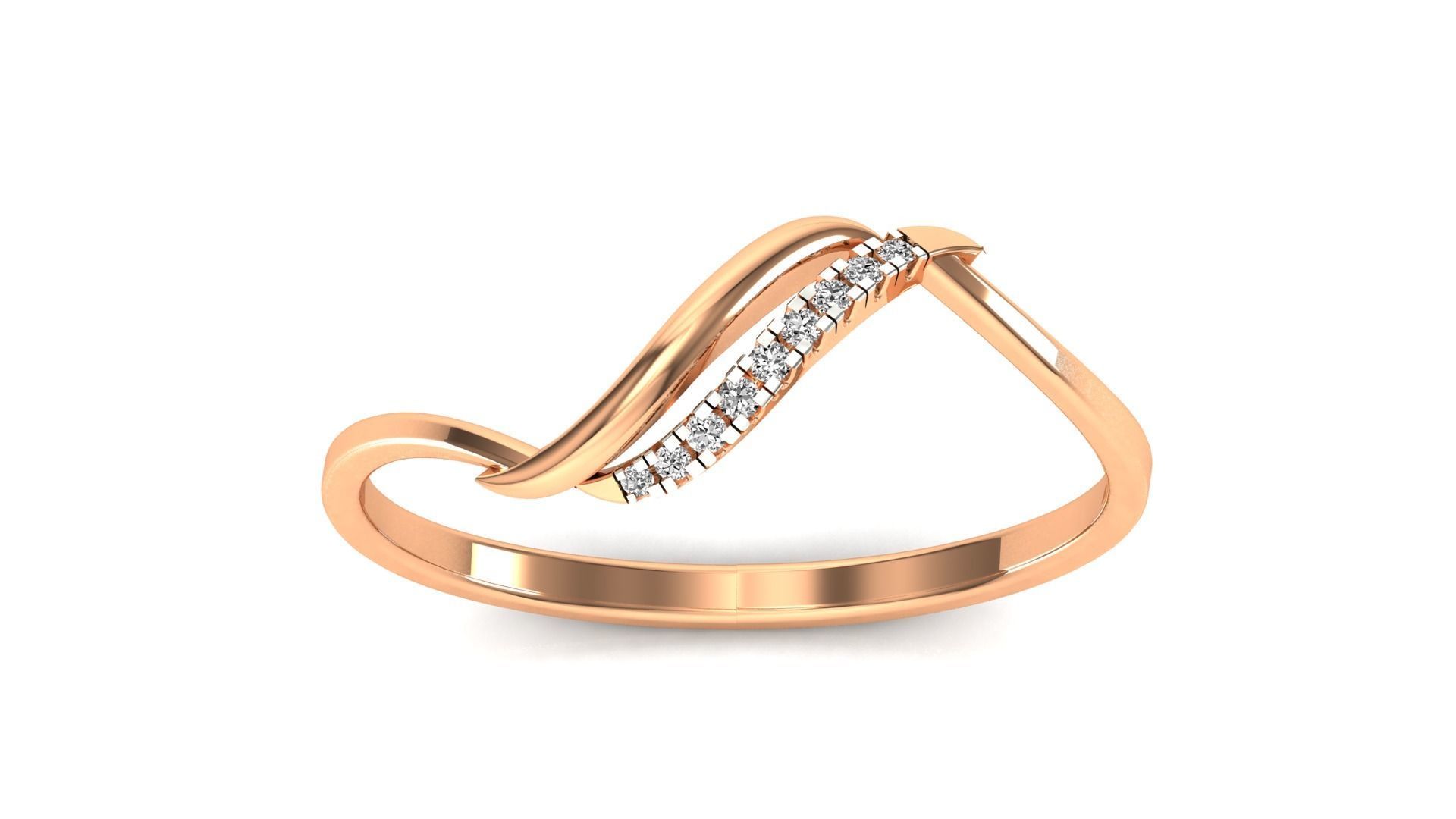 Ring-119 diamond ring in rose gold 3D print model_19