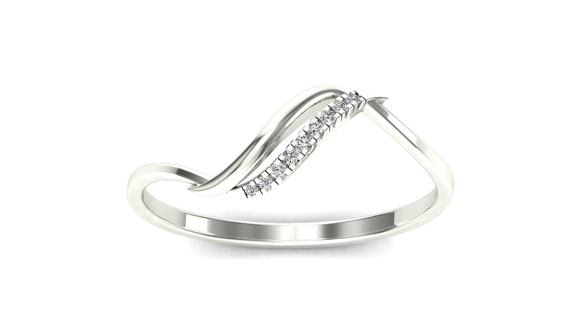 Ring-119 diamond ring in rose gold 3D print model_21