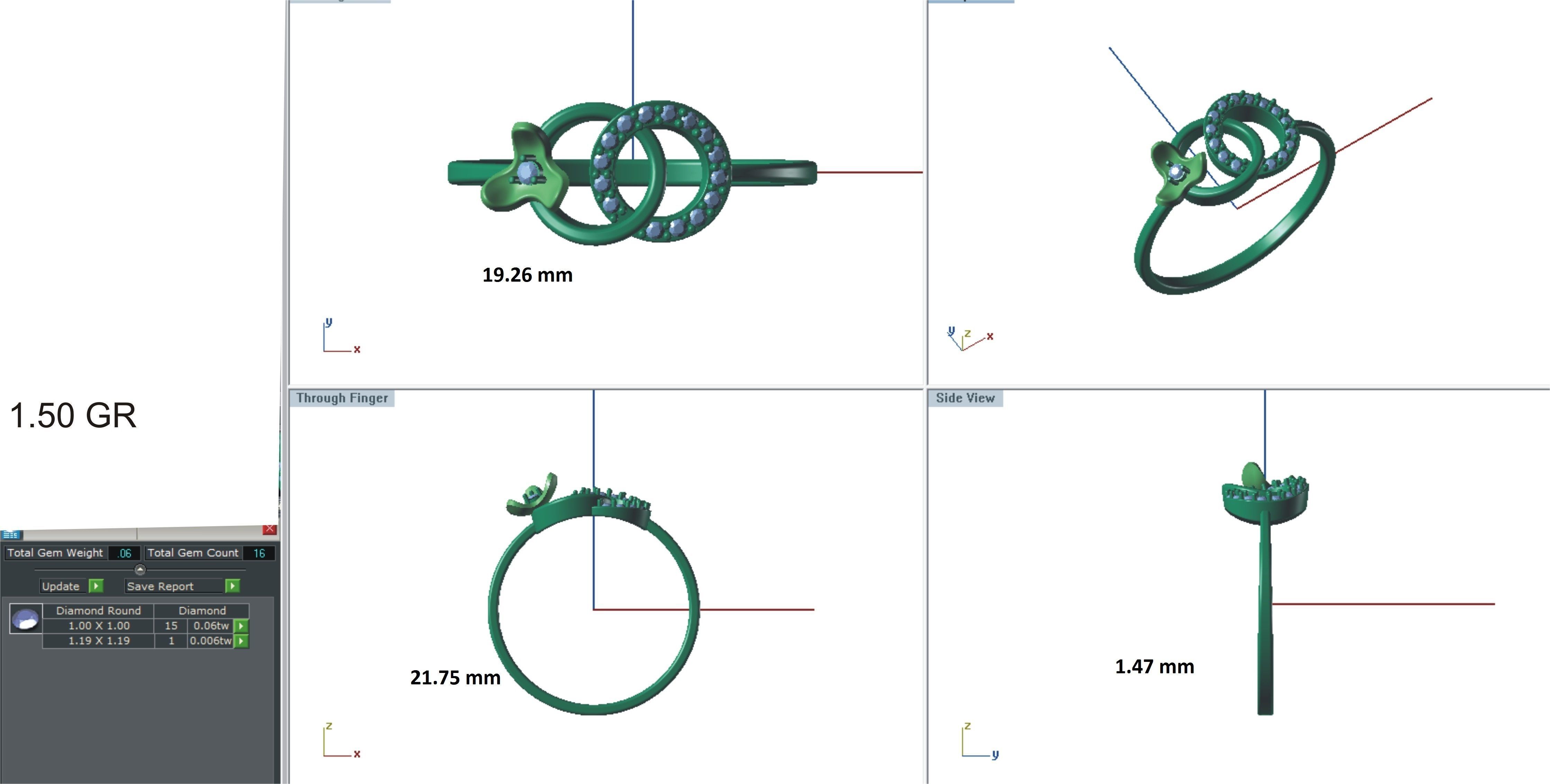 Ring-116 diamond ring gold 3D print model_24