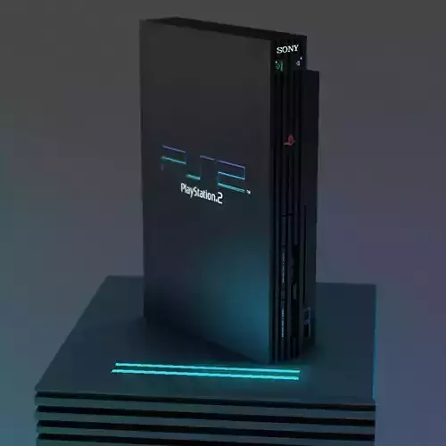PlayStation 2 Low Poly console Low-poly 3D model