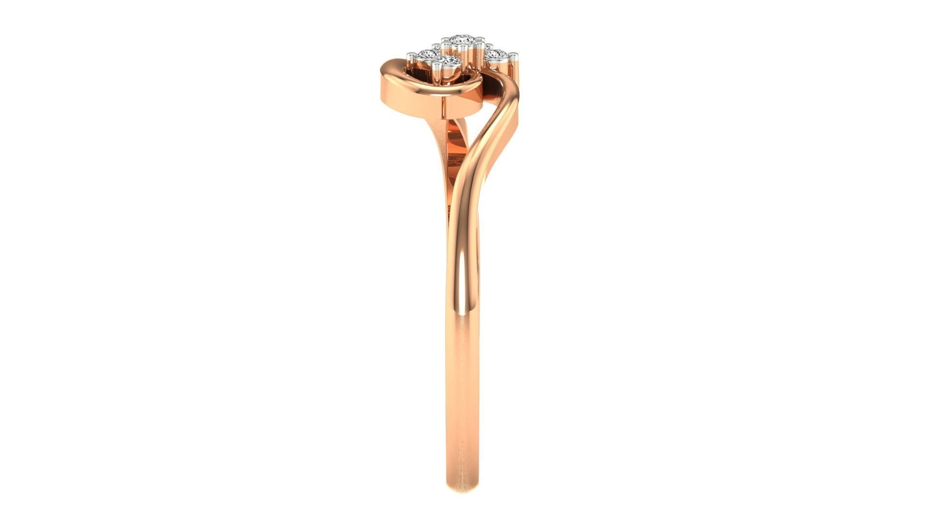 Ring-77 diamond ring in rose gold 3D print model_13
