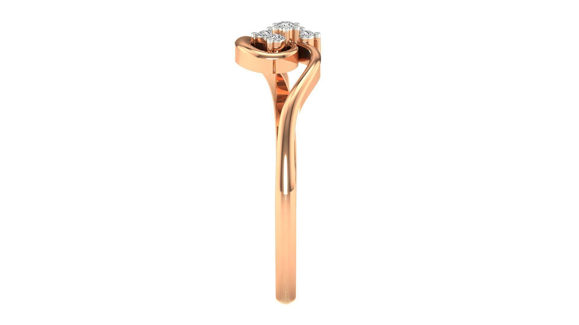 Ring-77 diamond ring in rose gold 3D print model_12