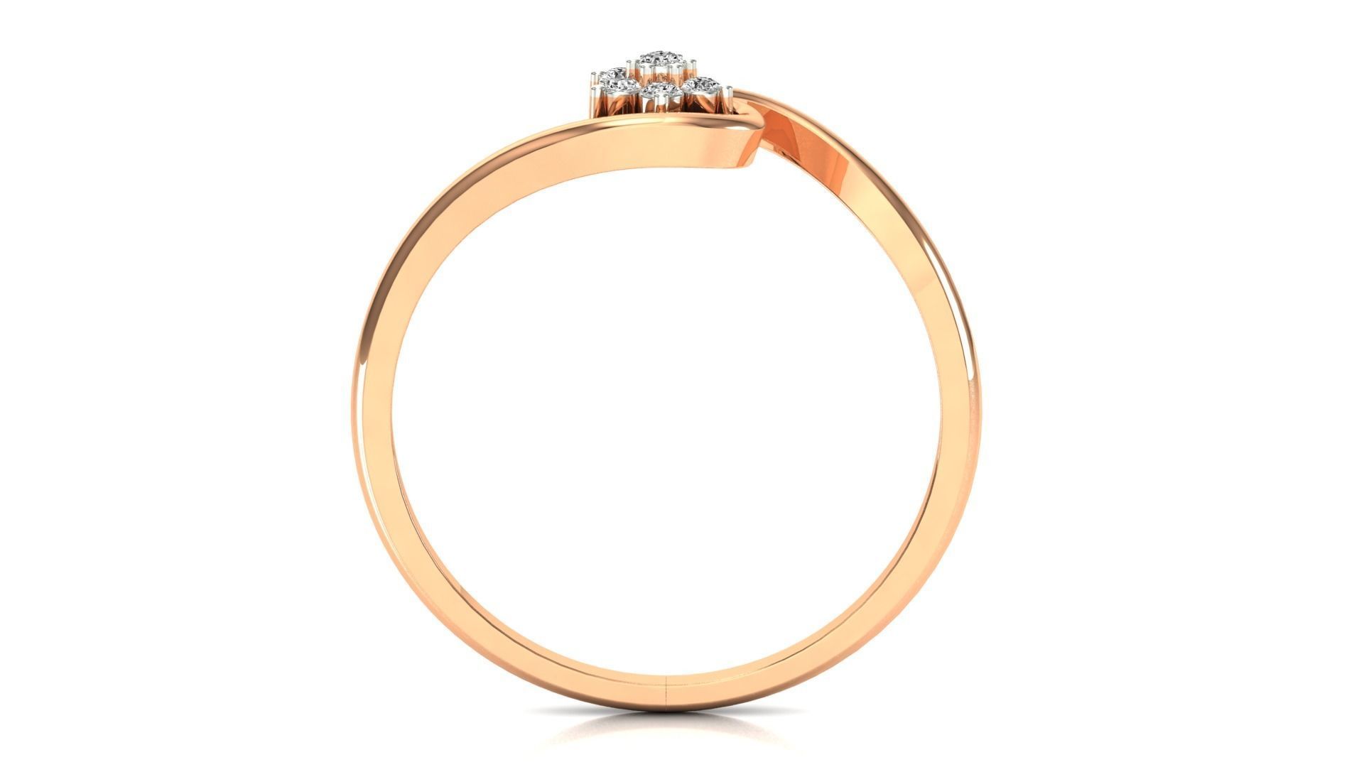 Ring-77 diamond ring in rose gold 3D print model_7