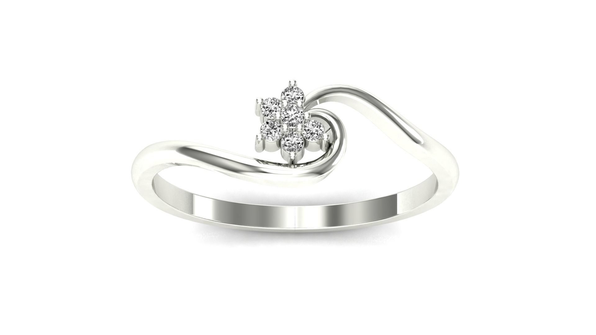 Ring-77 diamond ring in rose gold 3D print model_21