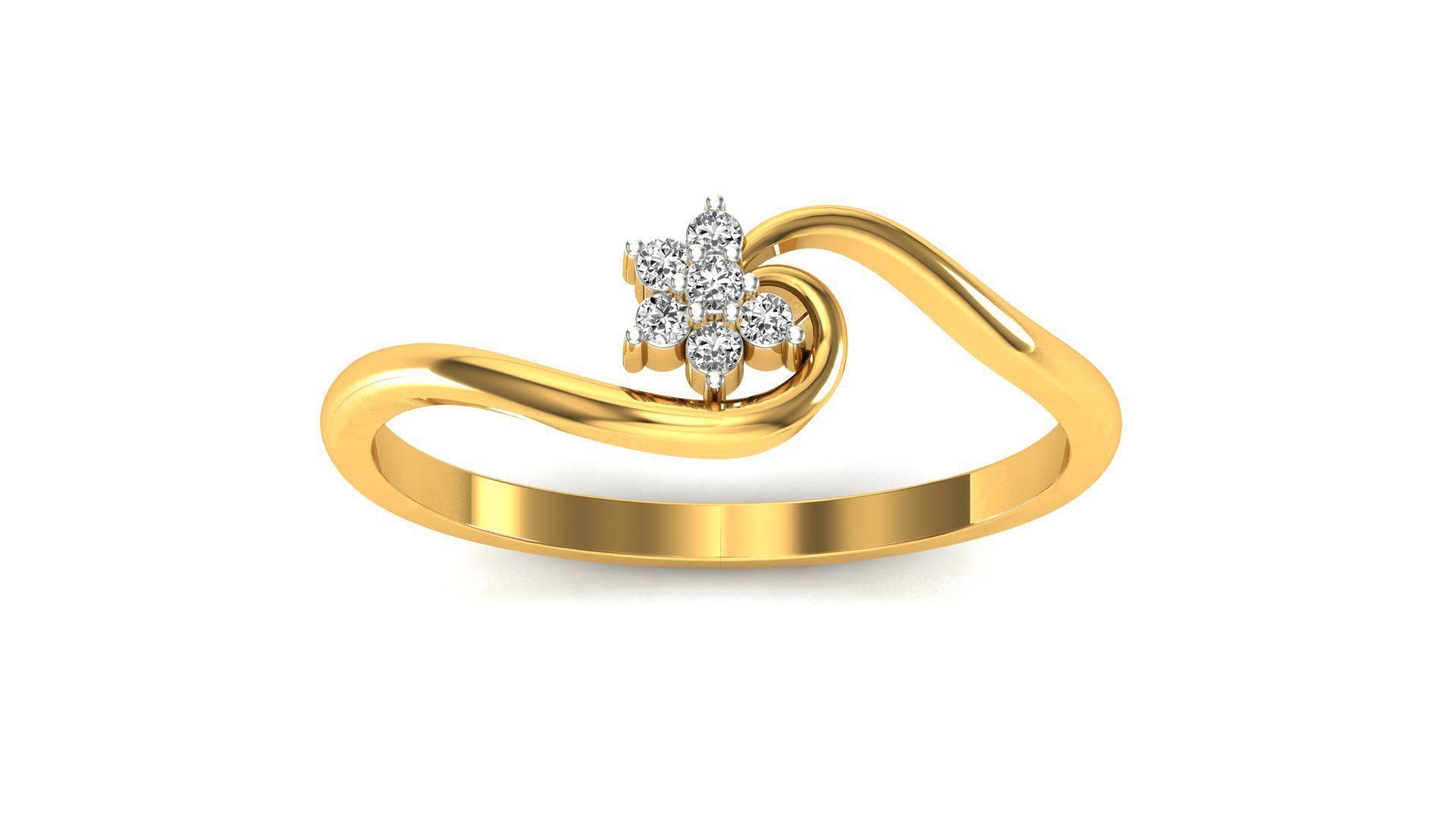 Ring-77 diamond ring in rose gold 3D print model_22