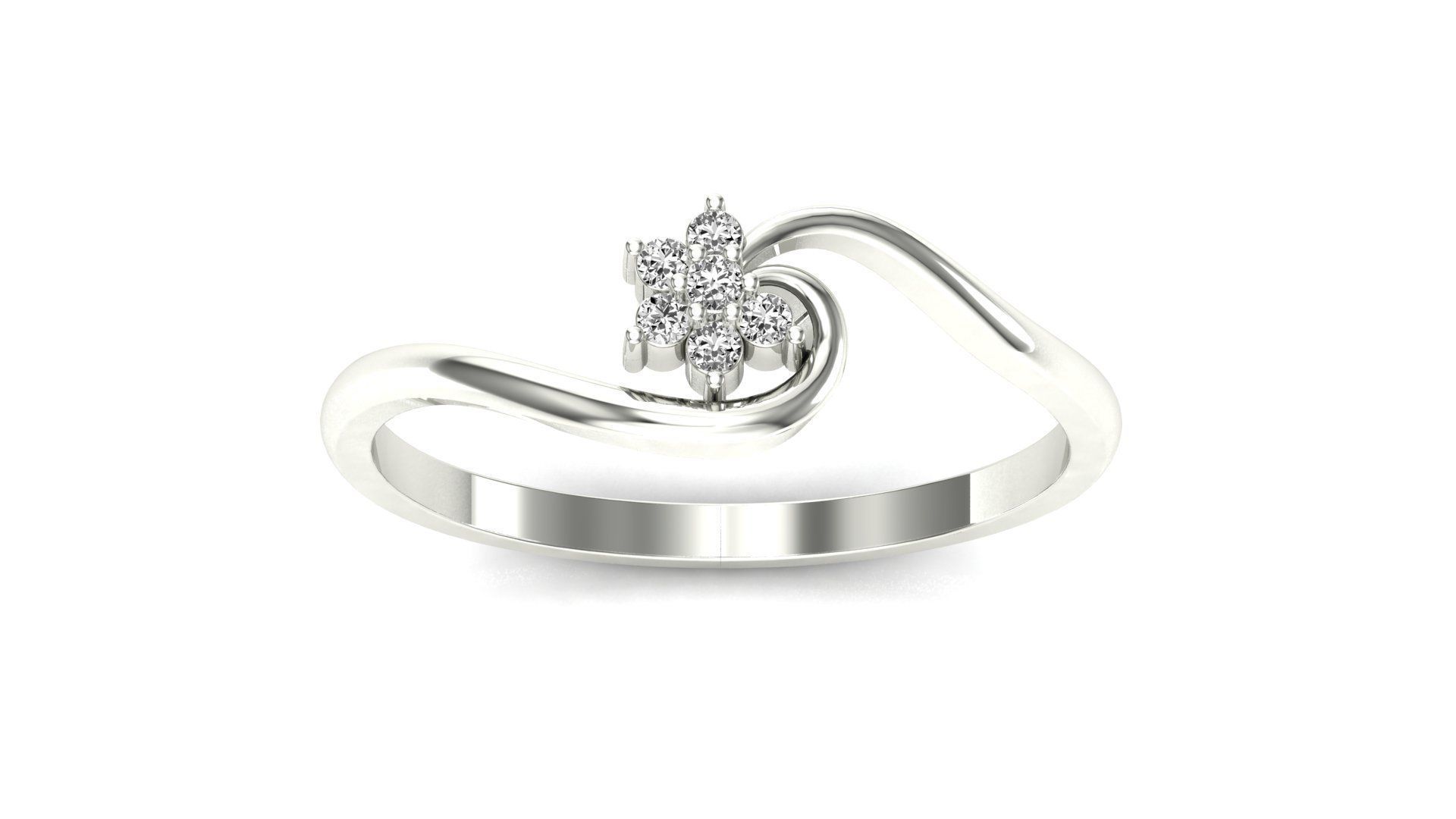 Ring-77 diamond ring in rose gold 3D print model_20