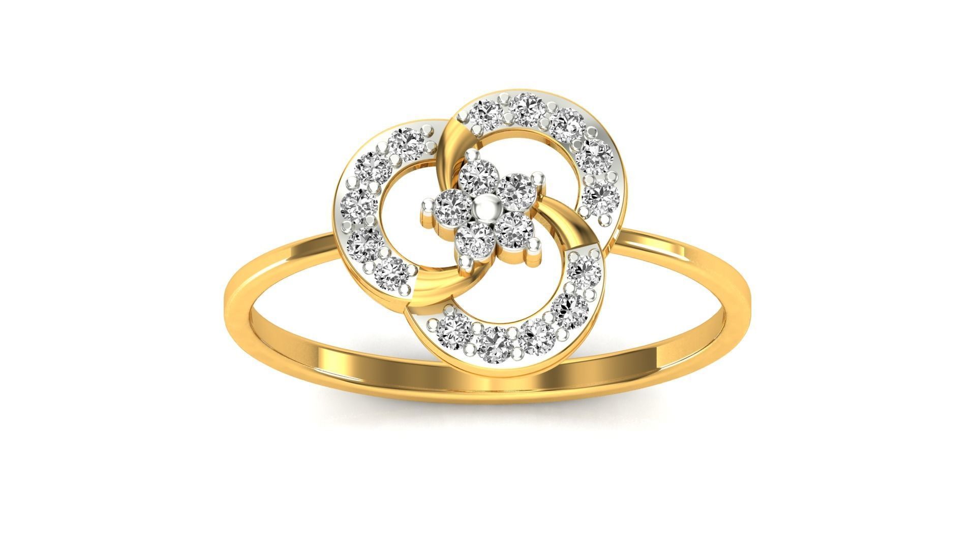 Ring-71 diamond ring gold 3D print model_23